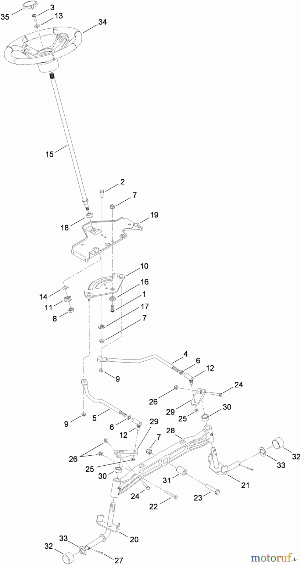  Toro Neu Mowers, Lawn & Garden Tractor Seite 1 13AP91RT848 (LX468) - Toro LX468 Lawn Tractor, 2011 (1-1) STEERING AND FRONT AXLE ASSEMBLY