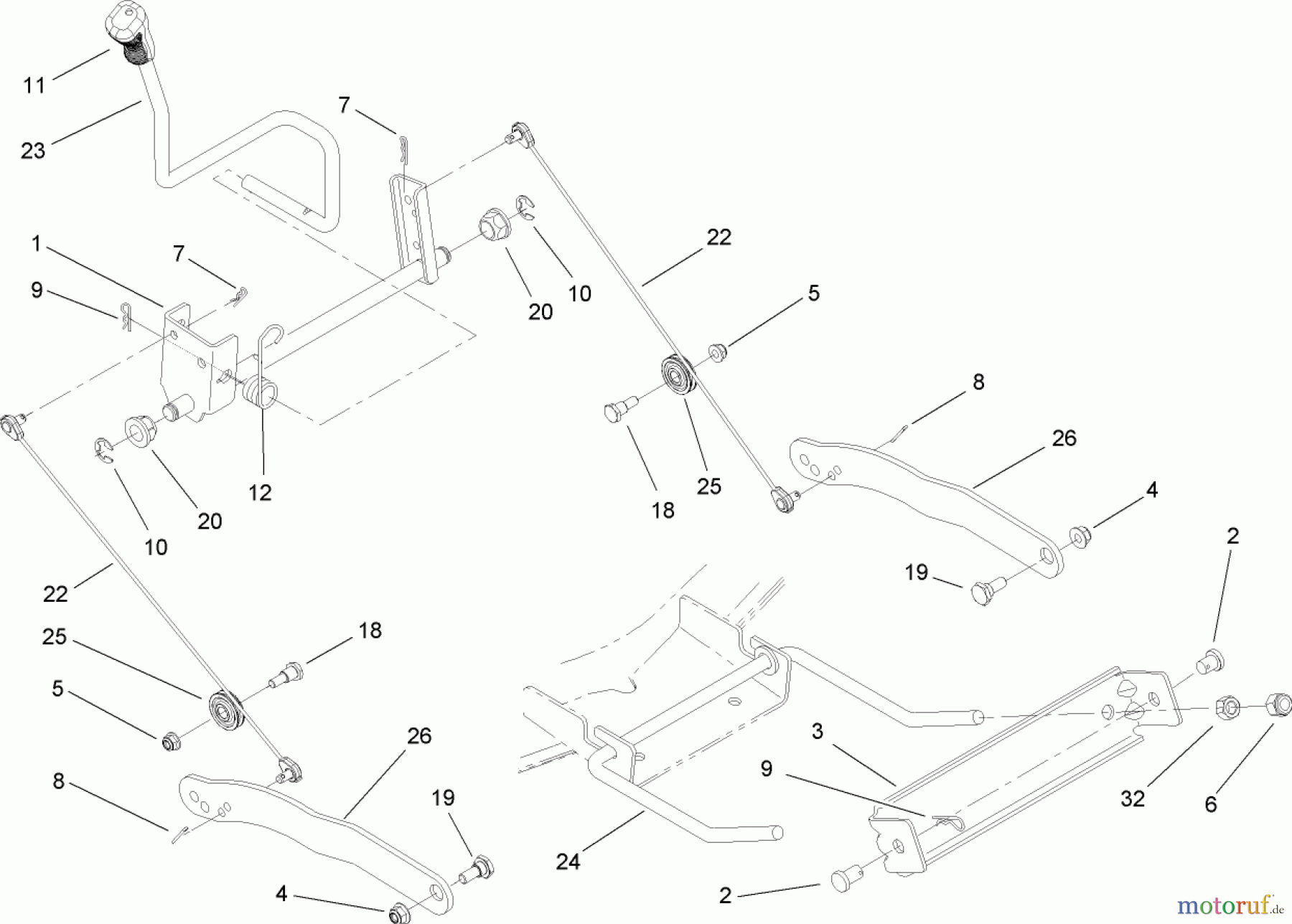  Toro Neu Mowers, Lawn & Garden Tractor Seite 1 13AX61RH748 (LX465) - Toro LX465 Lawn Tractor, 2007 (SN 1A117H10393-) DECK LIFT ARM ASSEMBLY