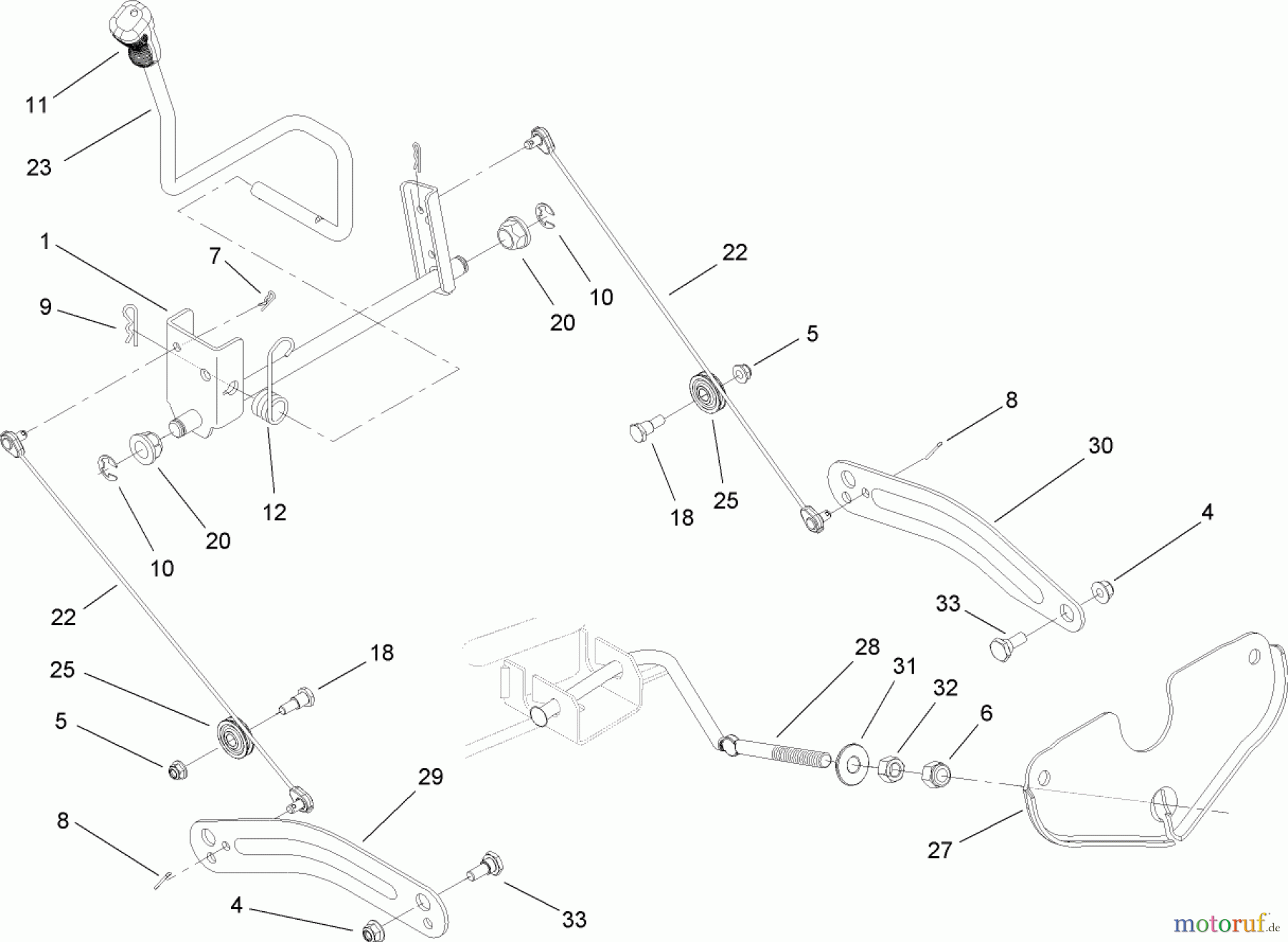  Toro Neu Mowers, Lawn & Garden Tractor Seite 1 13BX60RG544 (LX425) - Toro LX425 Lawn Tractor, 2007 (1A087H10172-1E237H10144) DECK LIFT ARM ASSEMBLY