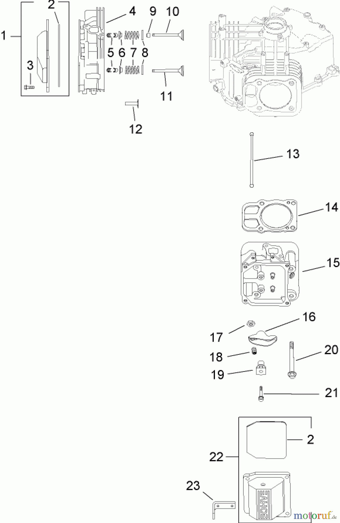  Toro Neu Mowers, Lawn & Garden Tractor Seite 1 13BX60RG544 (LX425) - Toro LX425 Lawn Tractor, 2007 (SN 1E237H10145-) HEAD, VALVE AND BREATHER ASSEMBLY KOHLER SV720-0011