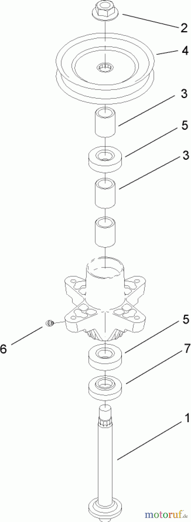  Toro Neu Mowers, Lawn & Garden Tractor Seite 1 14AK81RK544 (GT2300) - Toro GT2300 Garden Tractor, 2006 (1A186H30000-) SPINDLE ASSEMBLY NO. 112-0915