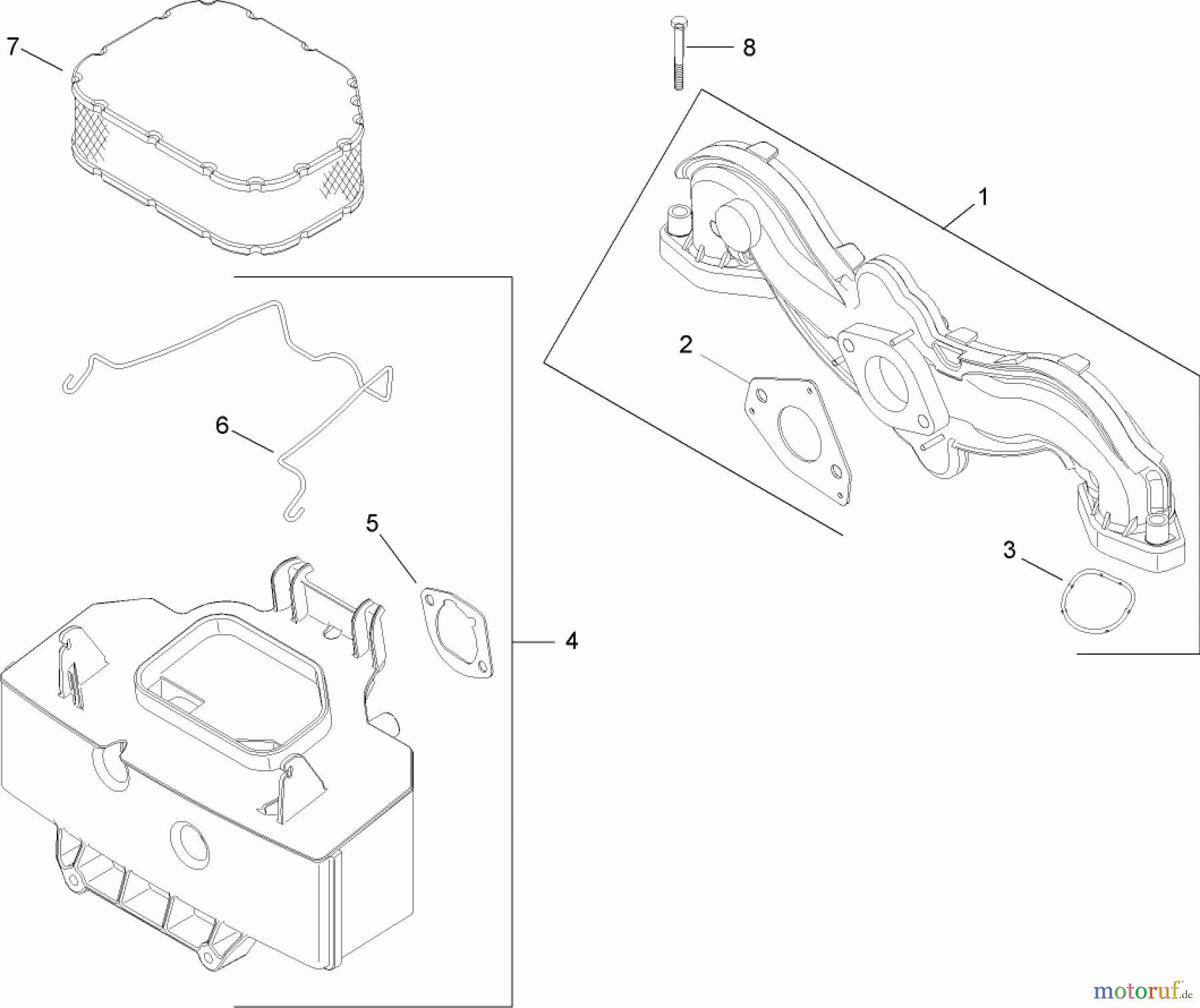  Toro Neu Mowers, Lawn & Garden Tractor Seite 1 14AQ81RP048 (GT2200) - Toro GT2200 Garden Tractor, 2008 (SN 1-) AIR INTAKE AND FILTRATION ASSEMBLY KOHLER SV730-0018