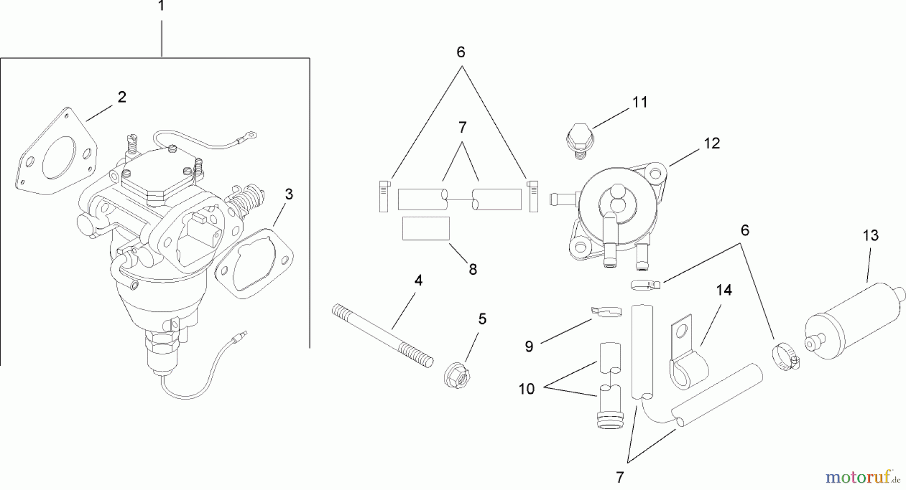  Toro Neu Mowers, Lawn & Garden Tractor Seite 1 14AQ81RP048 (GT2200) - Toro GT2200 Garden Tractor, 2008 (SN 1-) FUEL SYSTEM ASSEMBLY KOHLER SV730-0018