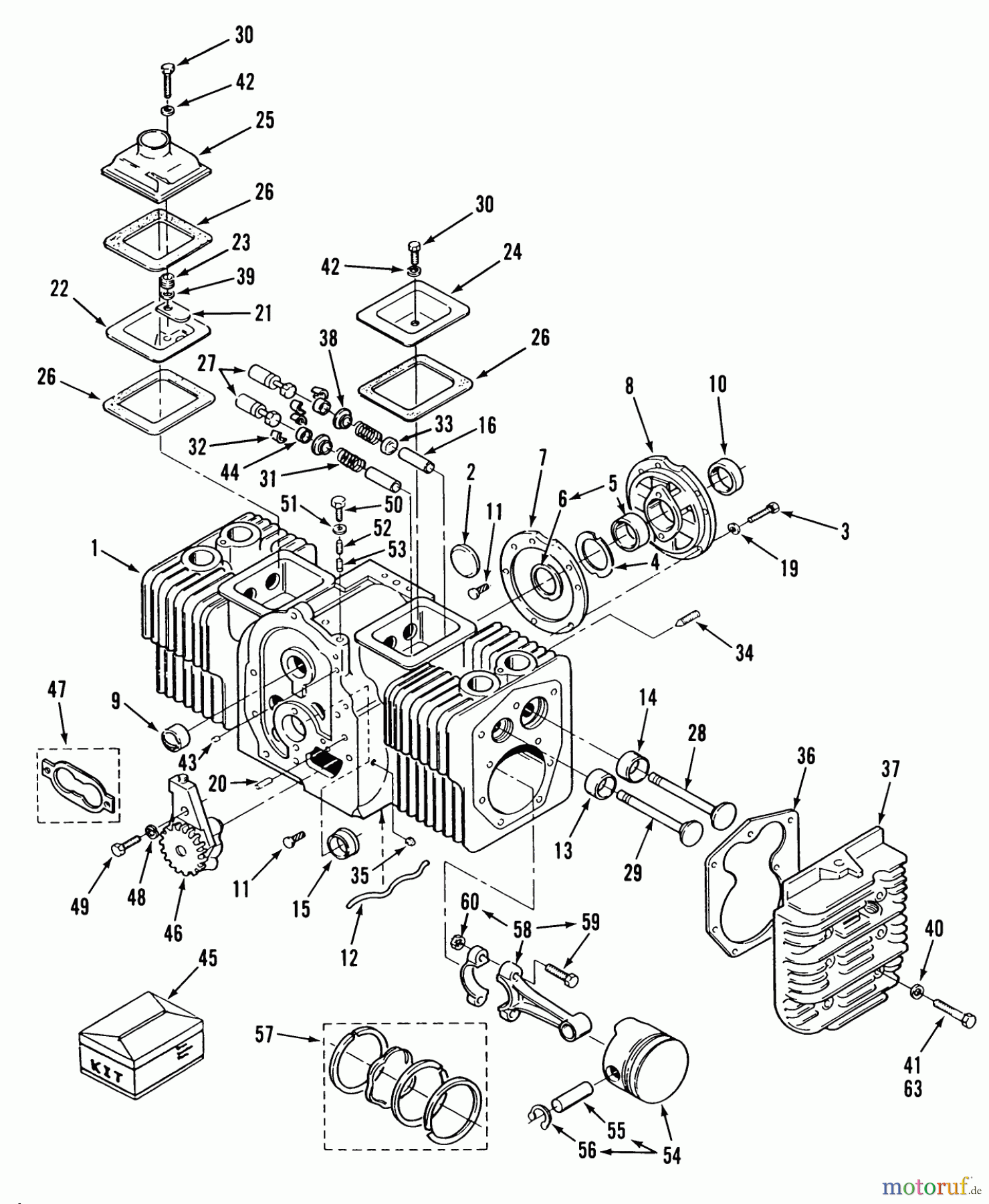  Toro Neu Mowers, Lawn & Garden Tractor Seite 1 31-16O801 (416-8) - Toro 416-8 Garden Tractor, 1989 ONAN ENGINE CYLINDER BLOCK