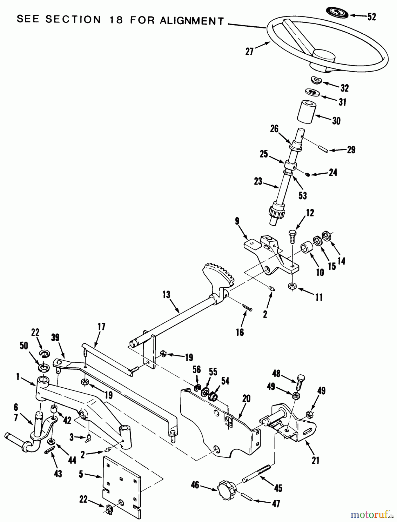  Toro Neu Mowers, Lawn & Garden Tractor Seite 1 22-13KE01 (252-H) - Toro 252-H Tractor, 1988 FRONT AXLE AND STEERING (MOWER HANGER)