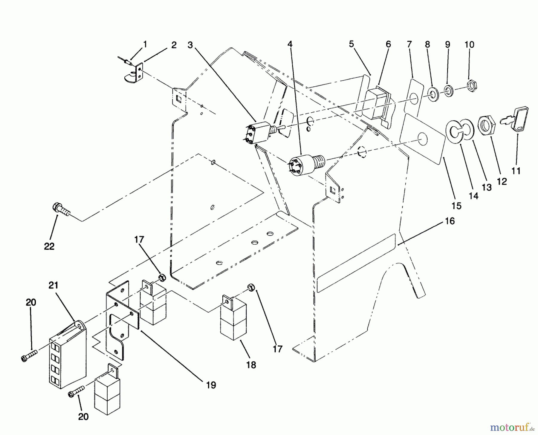  Toro Neu Mowers, Lawn & Garden Tractor Seite 1 22-14O501 (244-5) - Toro 244-5 Yard Tractor, 1991 (1000001-1999999) DASH ASSEMBLY