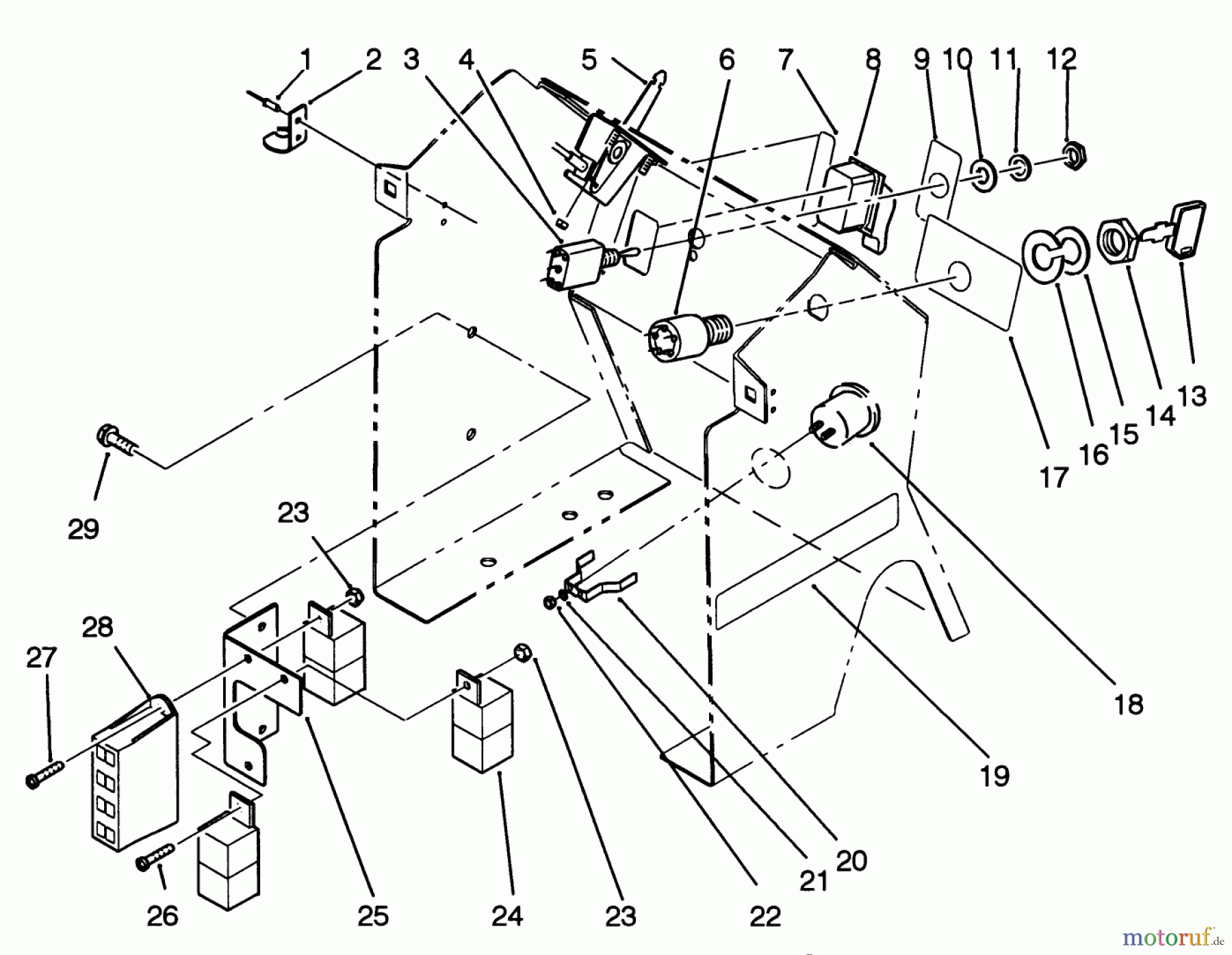  Toro Neu Mowers, Lawn & Garden Tractor Seite 1 22-14O502 (244-5) - Toro 244-5 Yard Tractor, 1992 (2000001-2999999) DASH ASSEMBLY