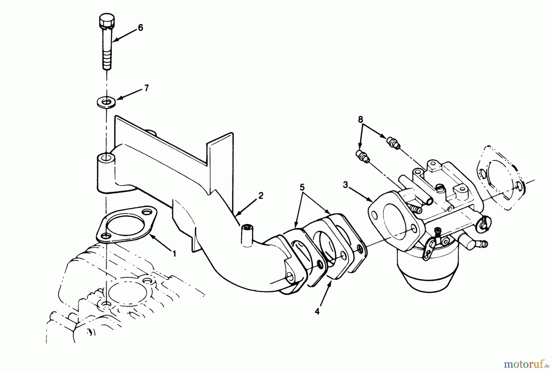  Toro Neu Mowers, Lawn & Garden Tractor Seite 1 22-14OE01 (244-H) - Toro 244-H Yard Tractor, 1991 (1000001-1999999) 14HP ENGINE CARBURETOR ASSEMBLY