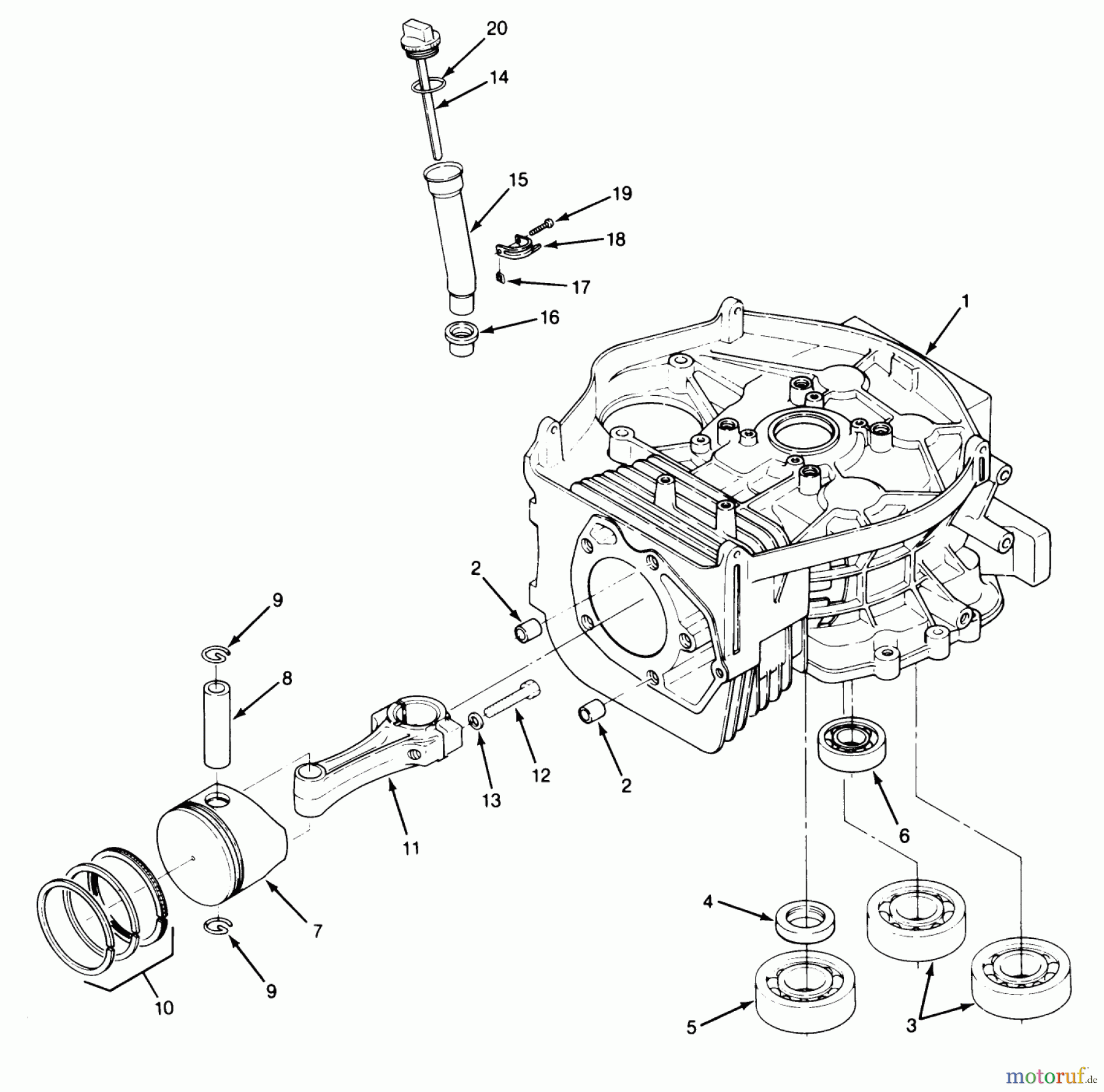  Toro Neu Mowers, Lawn & Garden Tractor Seite 1 22-14OE01 (244-H) - Toro 244-H Yard Tractor, 1991 (1000001-1999999) 14HP ENGINE CYLINDER BLOCK ASSEMBLY