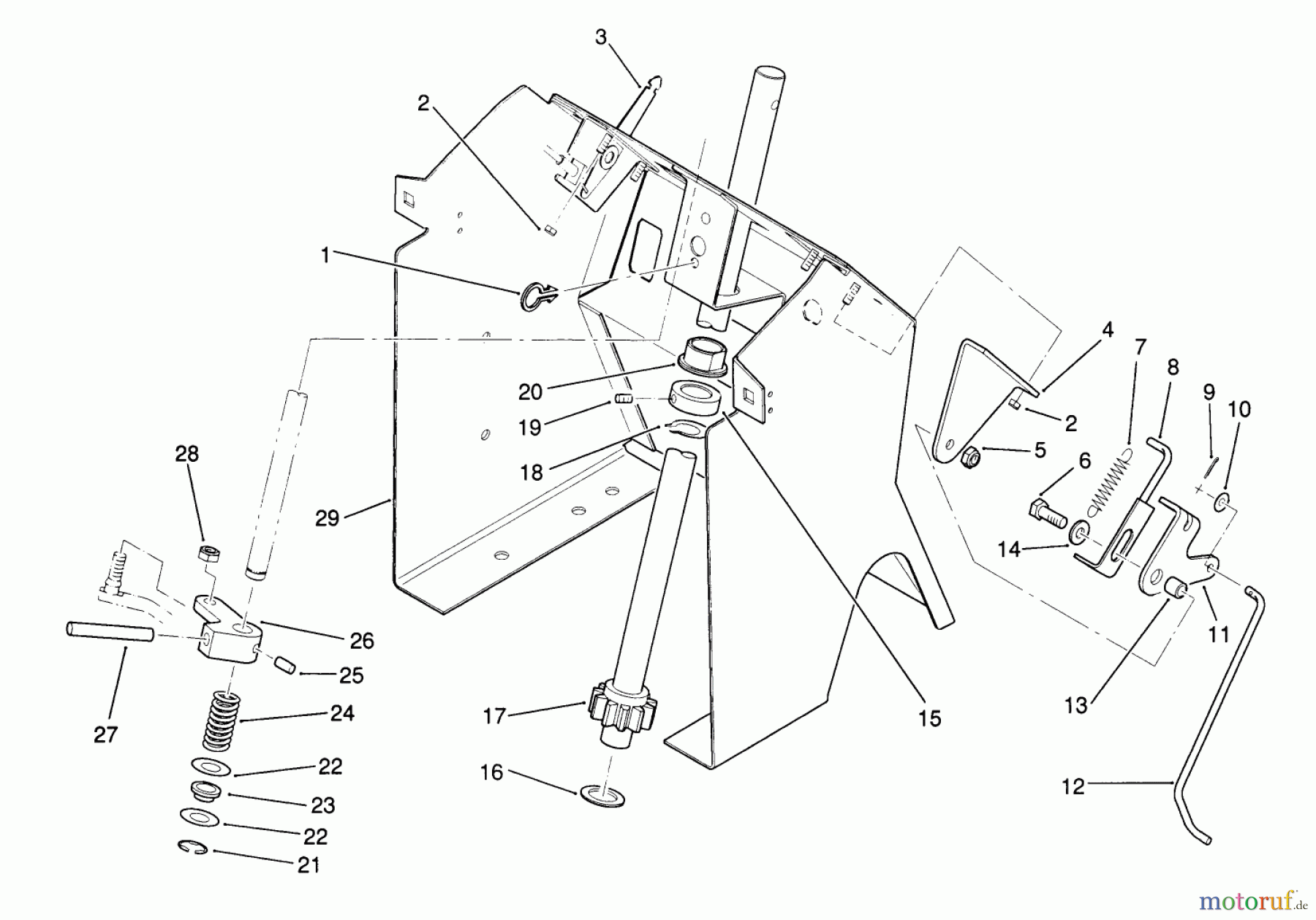  Toro Neu Mowers, Lawn & Garden Tractor Seite 1 22-14OE01 (244-H) - Toro 244-H Yard Tractor, 1991 (1000001-1999999) STEERING SHAFT AND INDICATOR ASSEMBLY