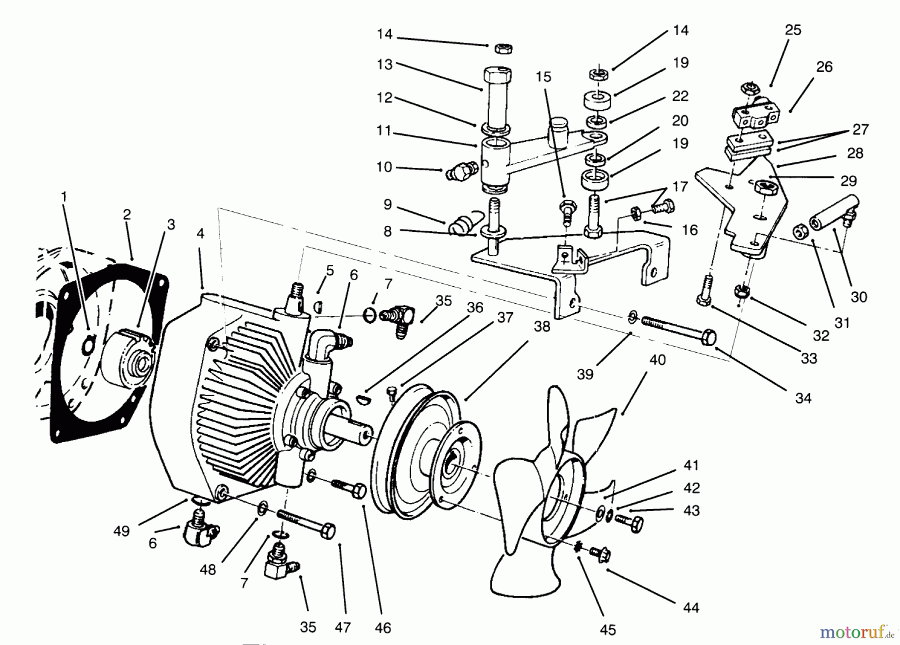  Toro Neu Mowers, Lawn & Garden Tractor Seite 1 30610 (120) - Toro Proline 120, 1995 (590001-591299) TRANSMISSION ASSEMBLY