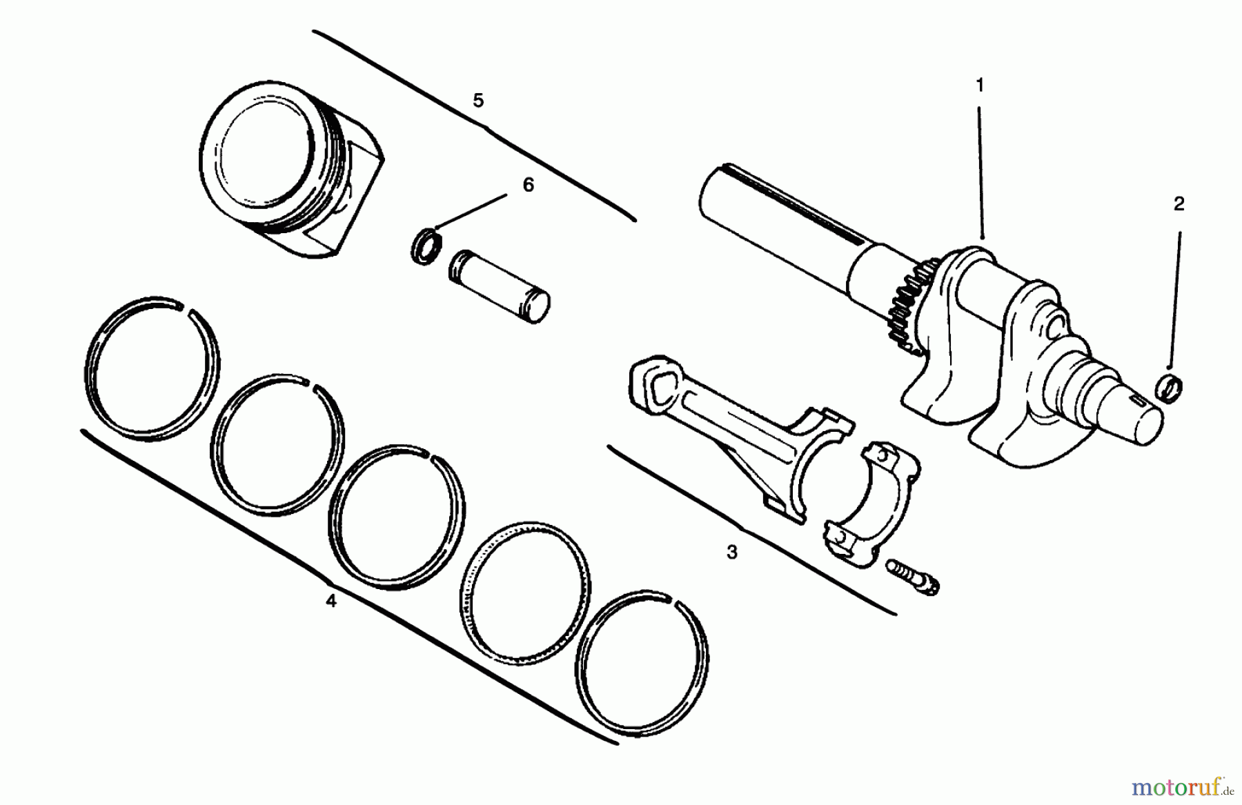  Toro Neu Mowers, Lawn & Garden Tractor Seite 1 30610 (120) - Toro Proline 120, 1995 (591300-599999) CRANKSHAFT, PISTON AND RINGS