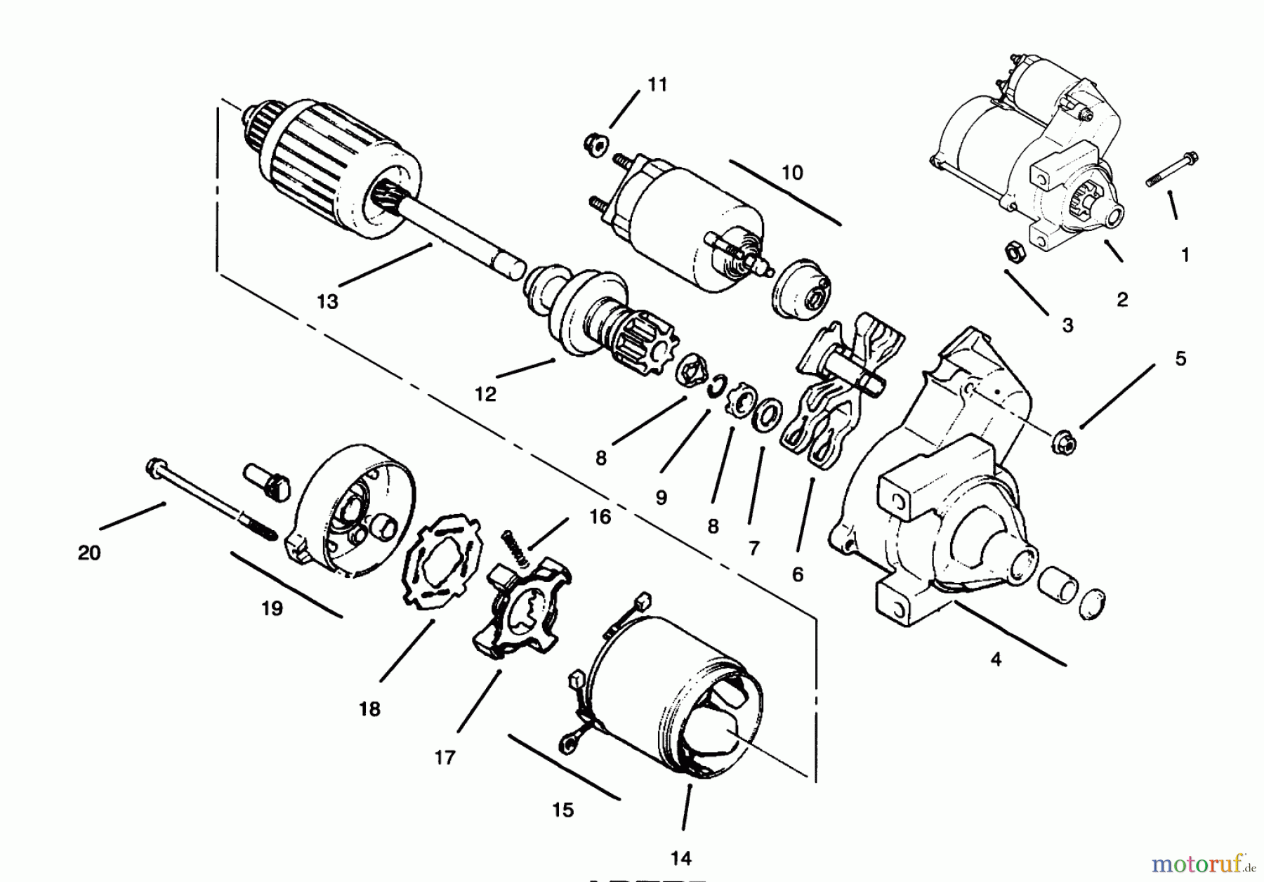  Toro Neu Mowers, Lawn & Garden Tractor Seite 1 30610 (120) - Toro Proline 120, 1995 (591300-599999) STARTER