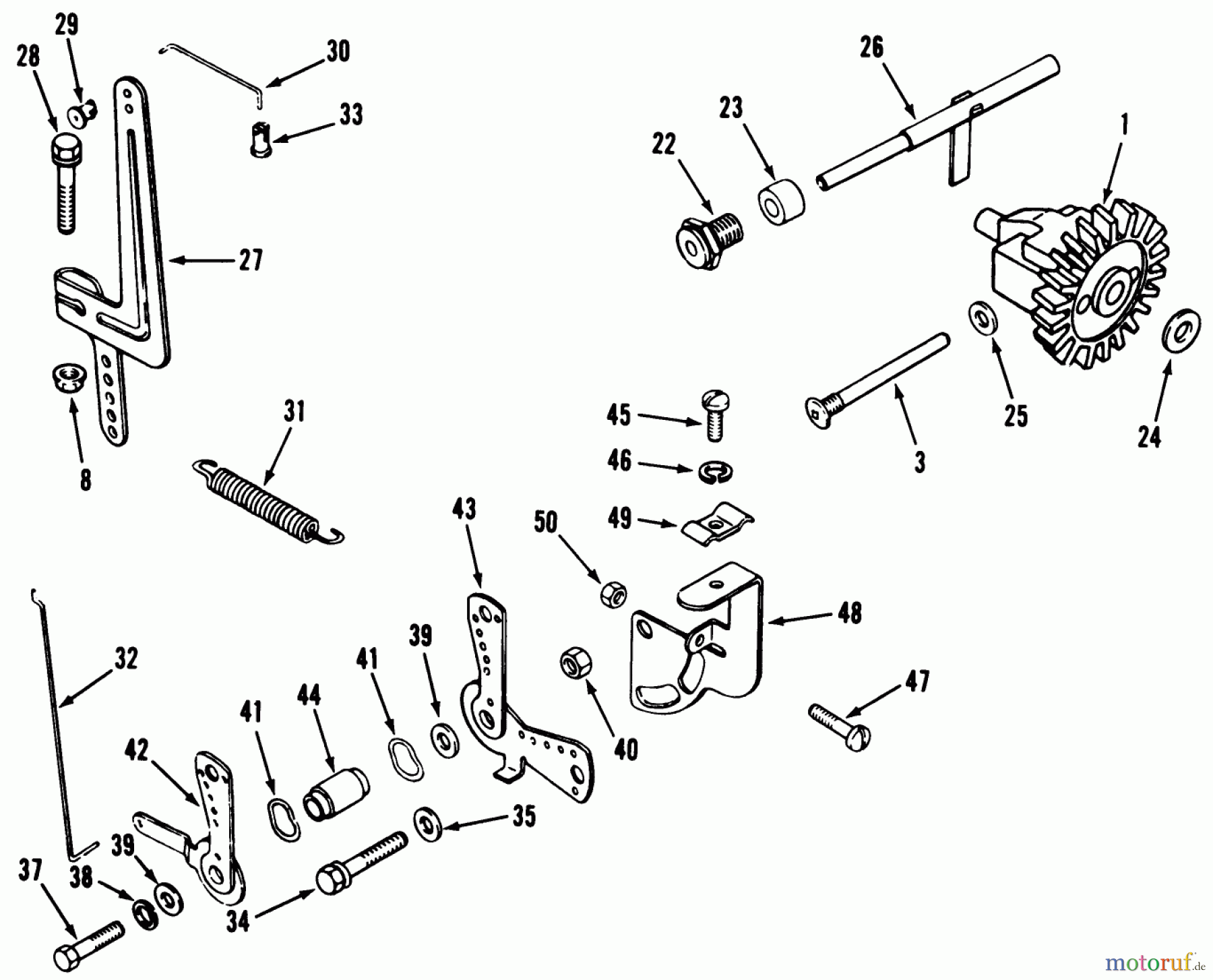  Toro Neu Mowers, Lawn & Garden Tractor Seite 1 51-16OE01 (416-H) - Toro 416-H Garden Tractor, 1991 (1000001-1999999) KOHLER GOVERNOR LINKAGE