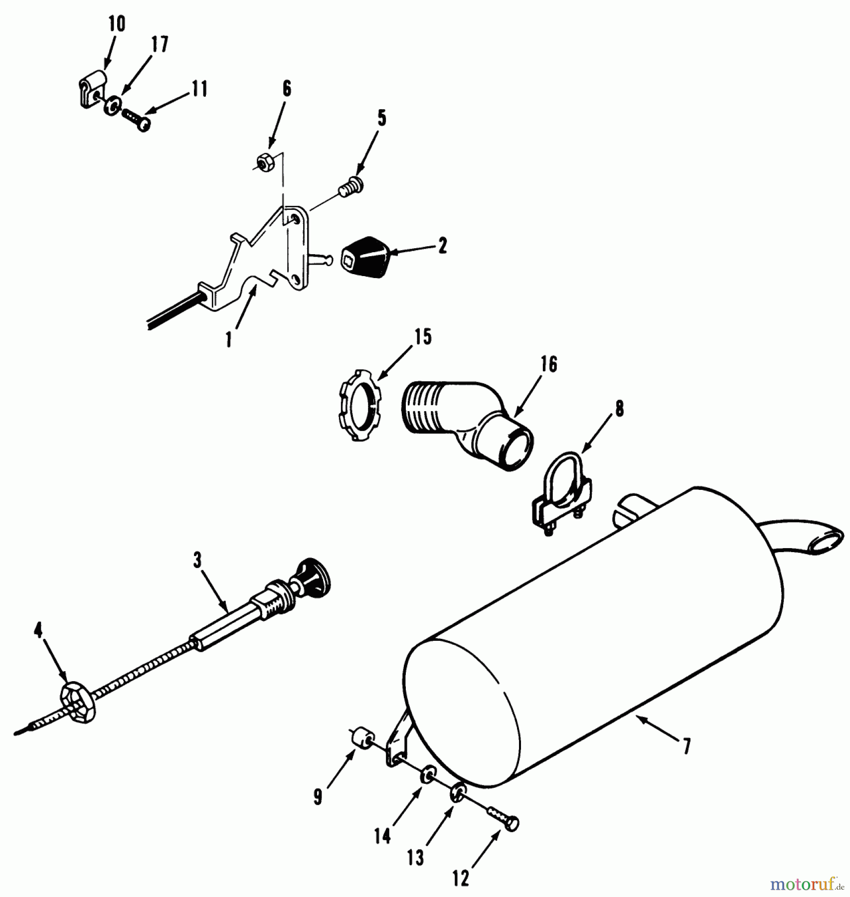  Toro Neu Mowers, Lawn & Garden Tractor Seite 1 51-12KE01 (312-H) - Toro 312-H Garden Tractor, 1991 (1000001-1999999) THROTTLE CHOKE & EXHAUST