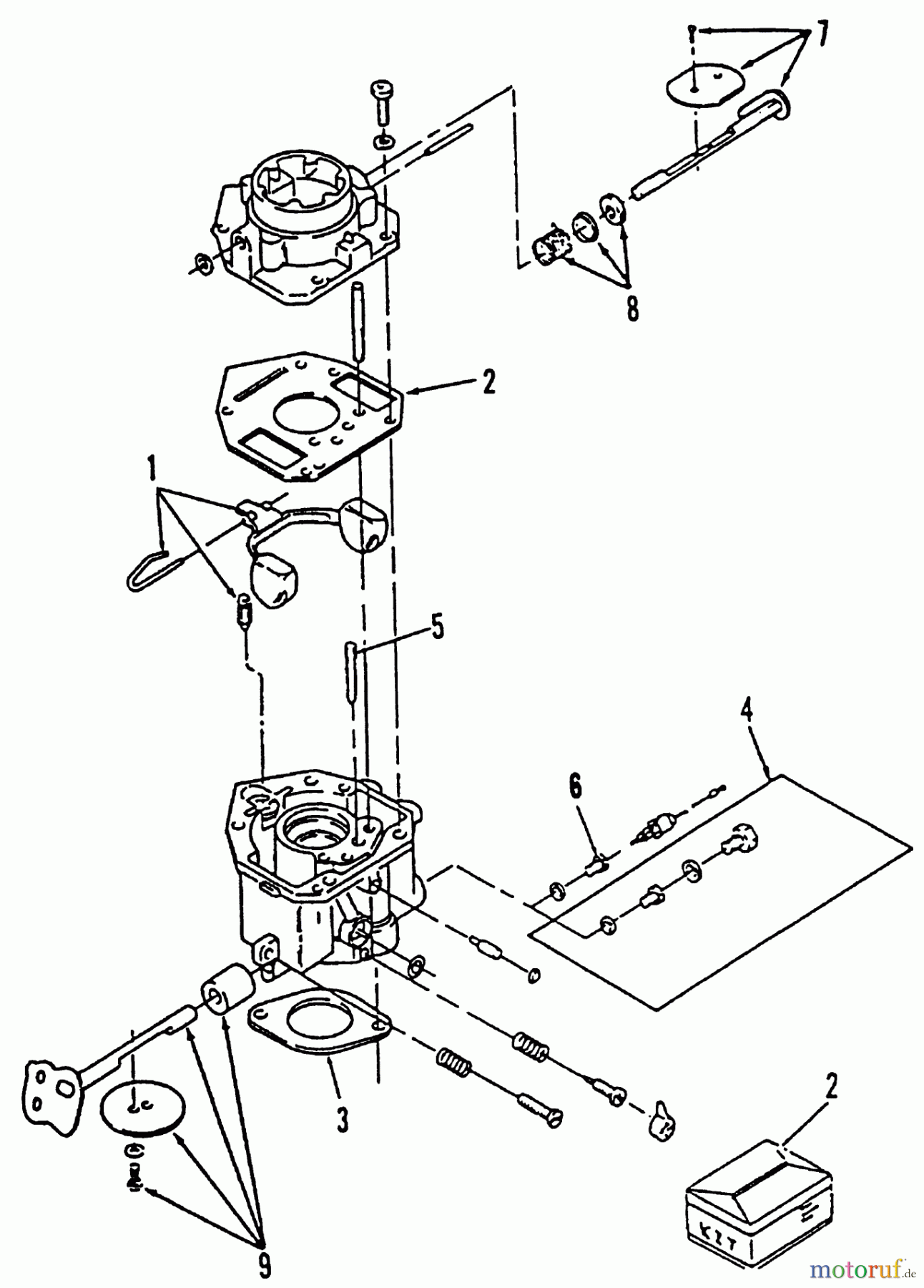  Toro Neu Mowers, Lawn & Garden Tractor Seite 1 51-12KE02 (312-H) - Toro 312-H Garden Tractor, 1992 (2000001-2999999) CARBURETOR COMPONENTS POWER PLUS