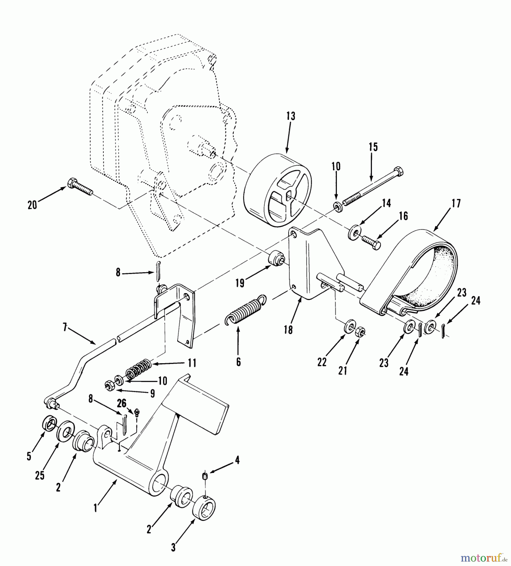  Toro Neu Mowers, Lawn & Garden Tractor Seite 1 31-16OE01 (516-H) - Toro 516-H Garden Tractor, 1988 CLUTCH, BRAKE & SPEED CONTROL LINKAGE