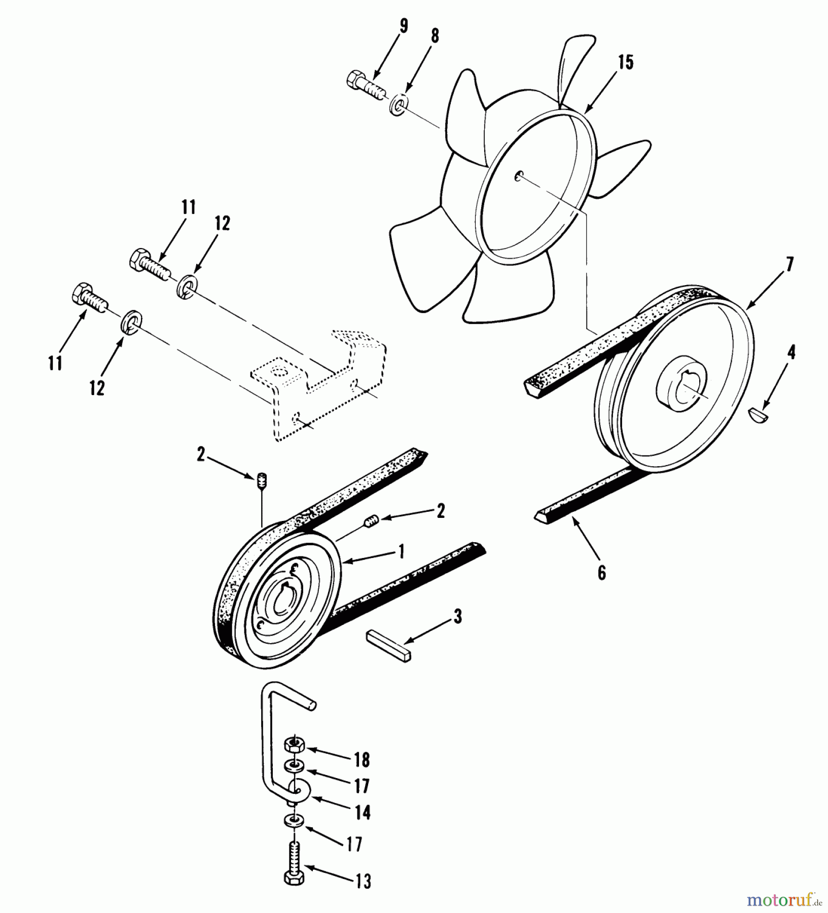  Toro Neu Mowers, Lawn & Garden Tractor Seite 1 31-20OE02 (520-H) - Toro 520-H Garden Tractor, 1989 DRIVE BELT AND PULLEYS