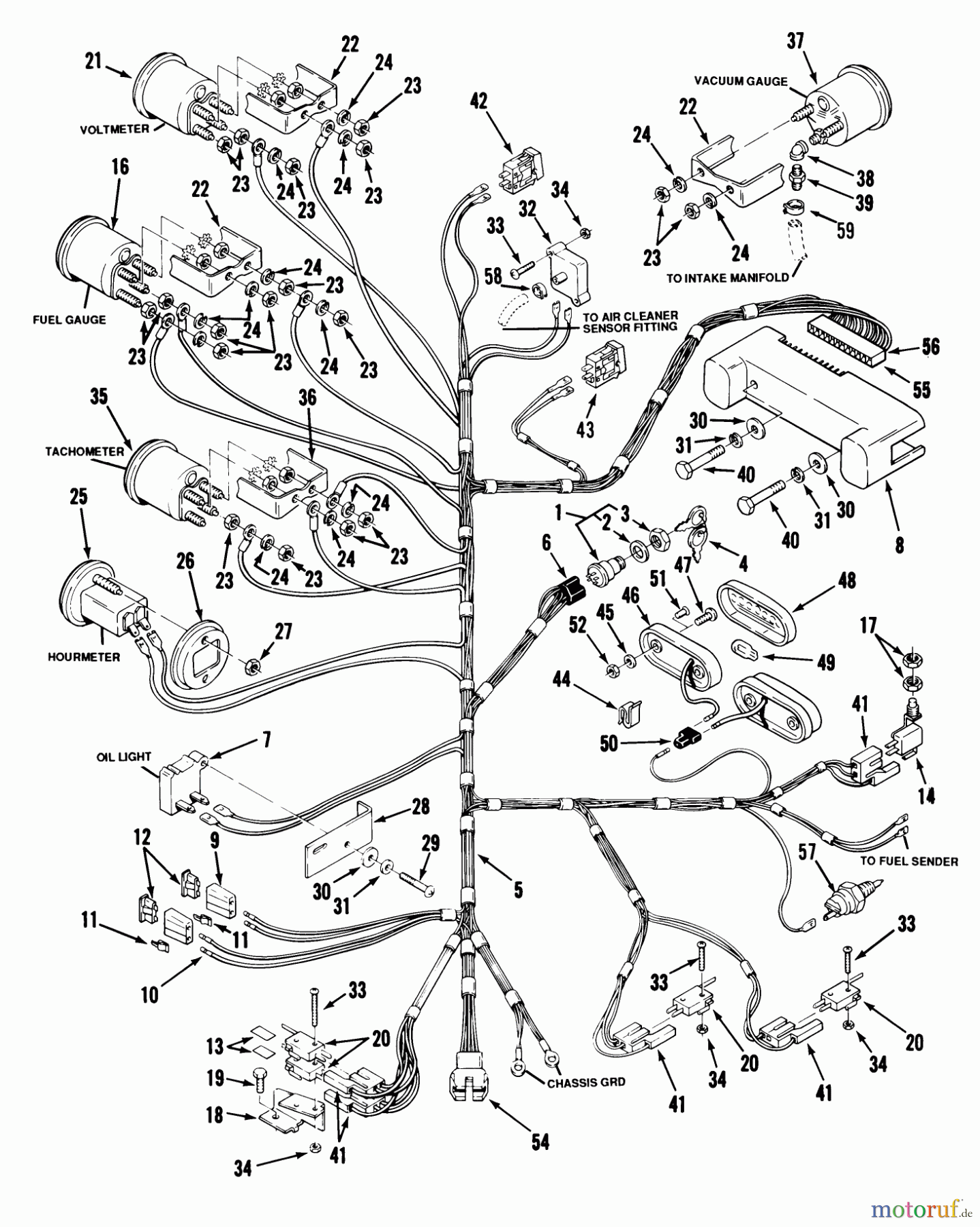  Toro Neu Mowers, Lawn & Garden Tractor Seite 2 C1-20OE02 (520-HC) - Toro 520-HC Garden Tractor, 1989 ELECTRICAL SYSTEM #1