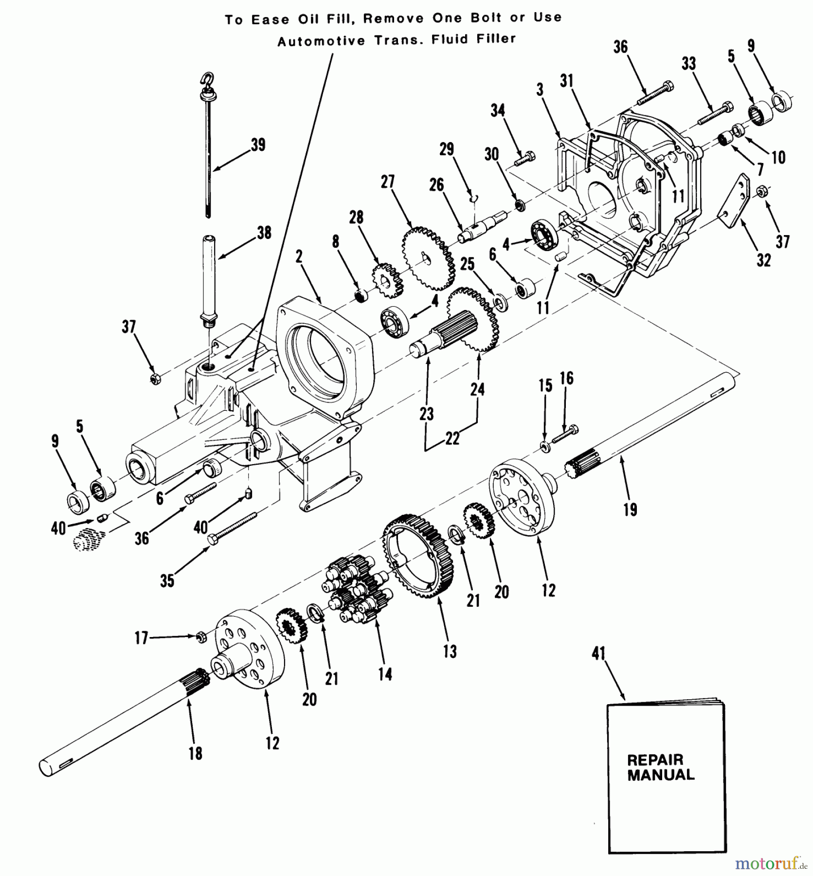  Toro Neu Mowers, Lawn & Garden Tractor Seite 2 C1-20OE01 (520-HC) - Toro 520-HC Garden Tractor, 1988 TRANSAXLE