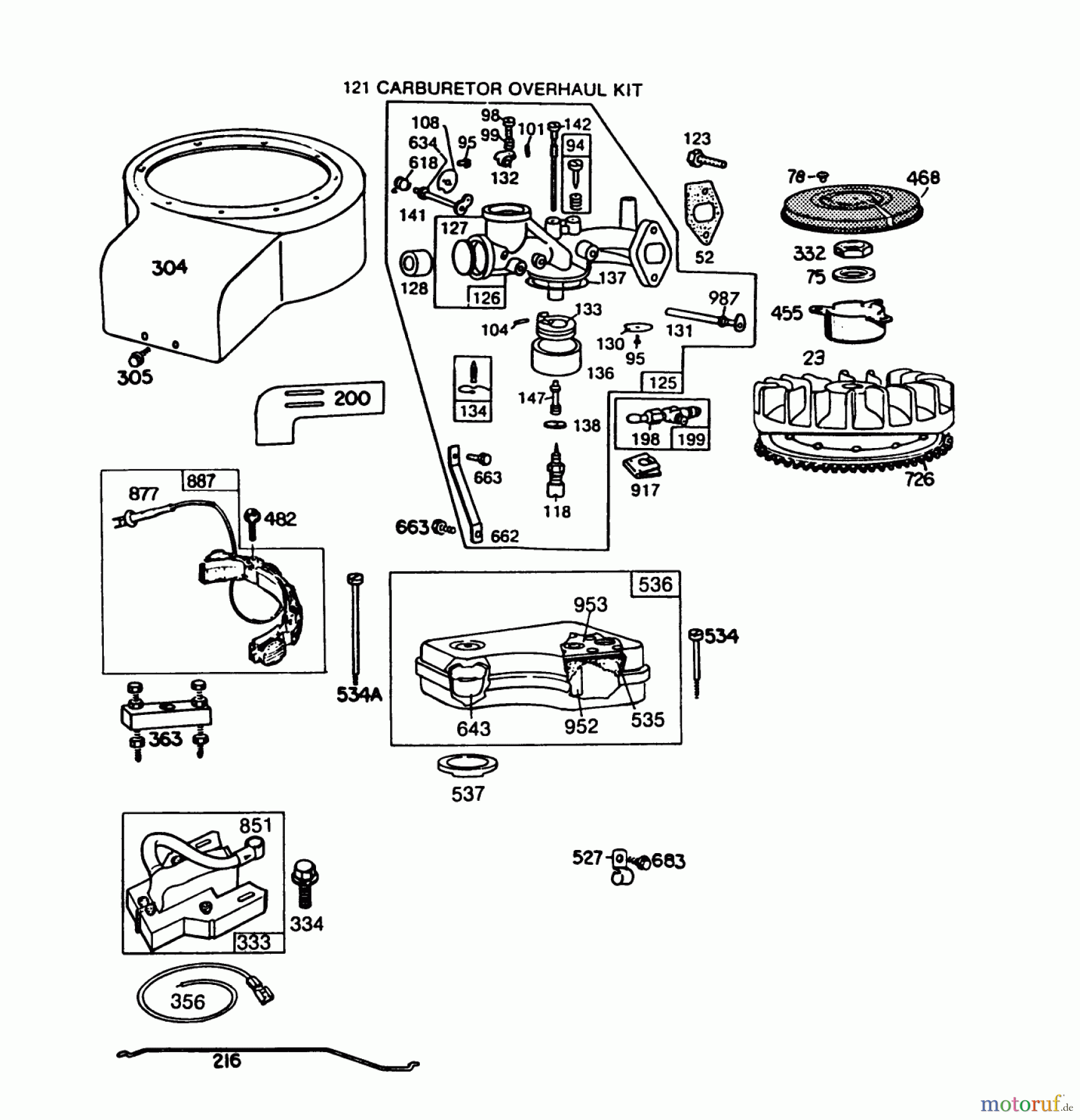  Toro Neu Mowers, Rear-Engine Rider 56145 (8-32) - Toro 8-32 Rear Engine Rider, 1988 (8000001-8999999) ENGINE BRIGGS & STRATTON MODEL NO. 191707-2161-01 8 H.P. REAR ENGINE RIDER RECOIL MODEL 56145 #2