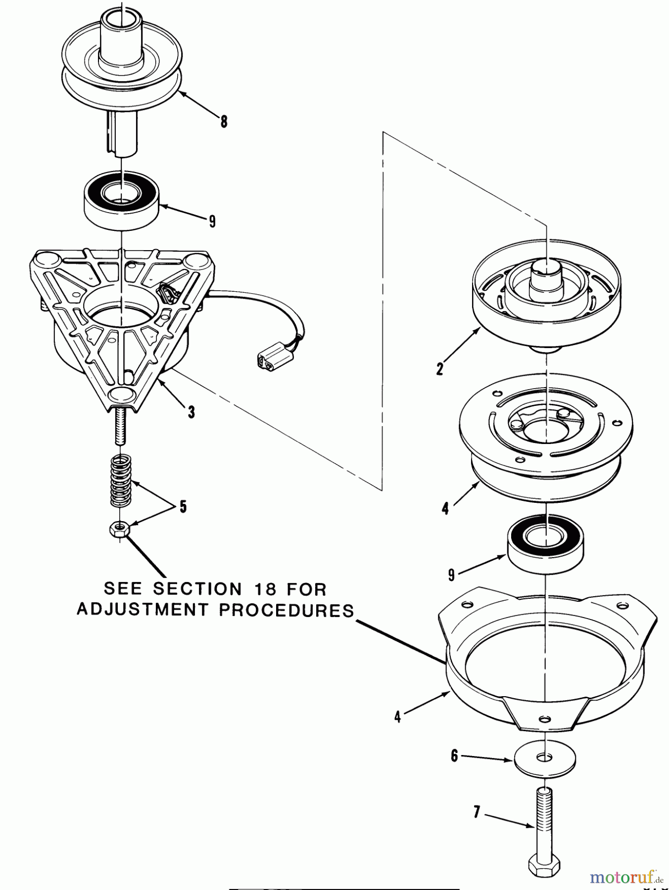  Toro Neu Mowers, Lawn & Garden Tractor Seite 1 32-08B402 (208-4) - Toro 208-4 Tractor, 1988 ENGINE PULLEY & PTO CLUTCH