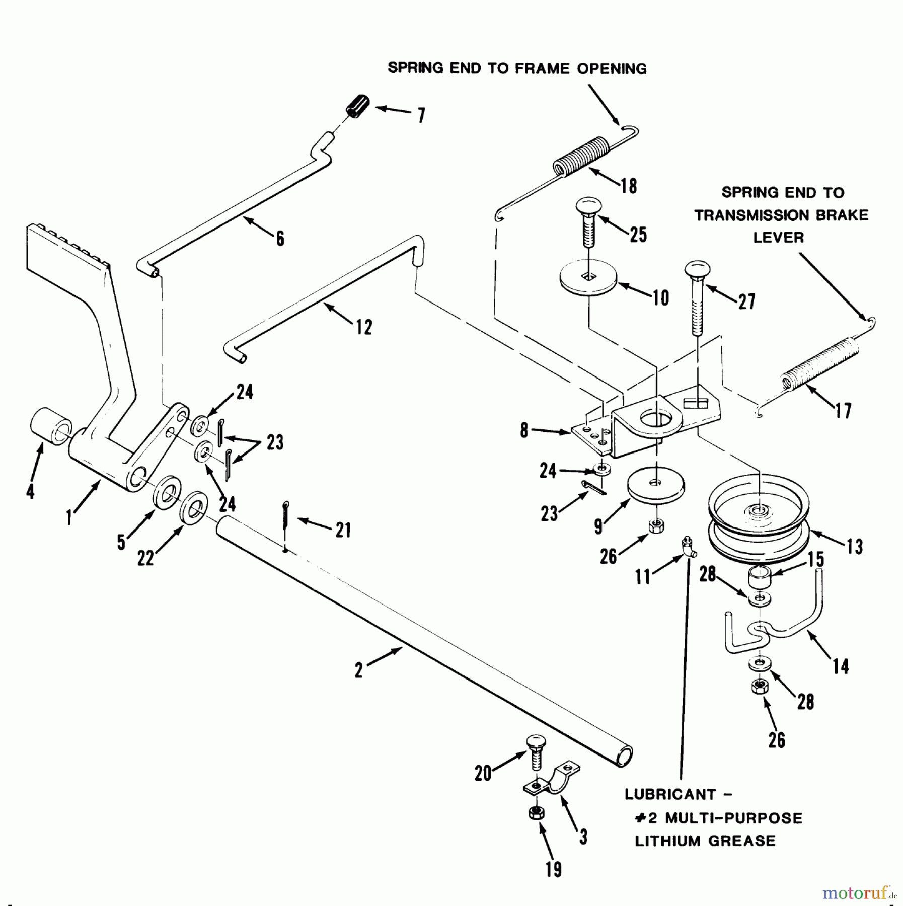  Toro Neu Mowers, Lawn & Garden Tractor Seite 1 32-11BX01 (211-5) - Toro 211-5 Tractor, 1987 BRAKE AND CLUTCH LINKAGE