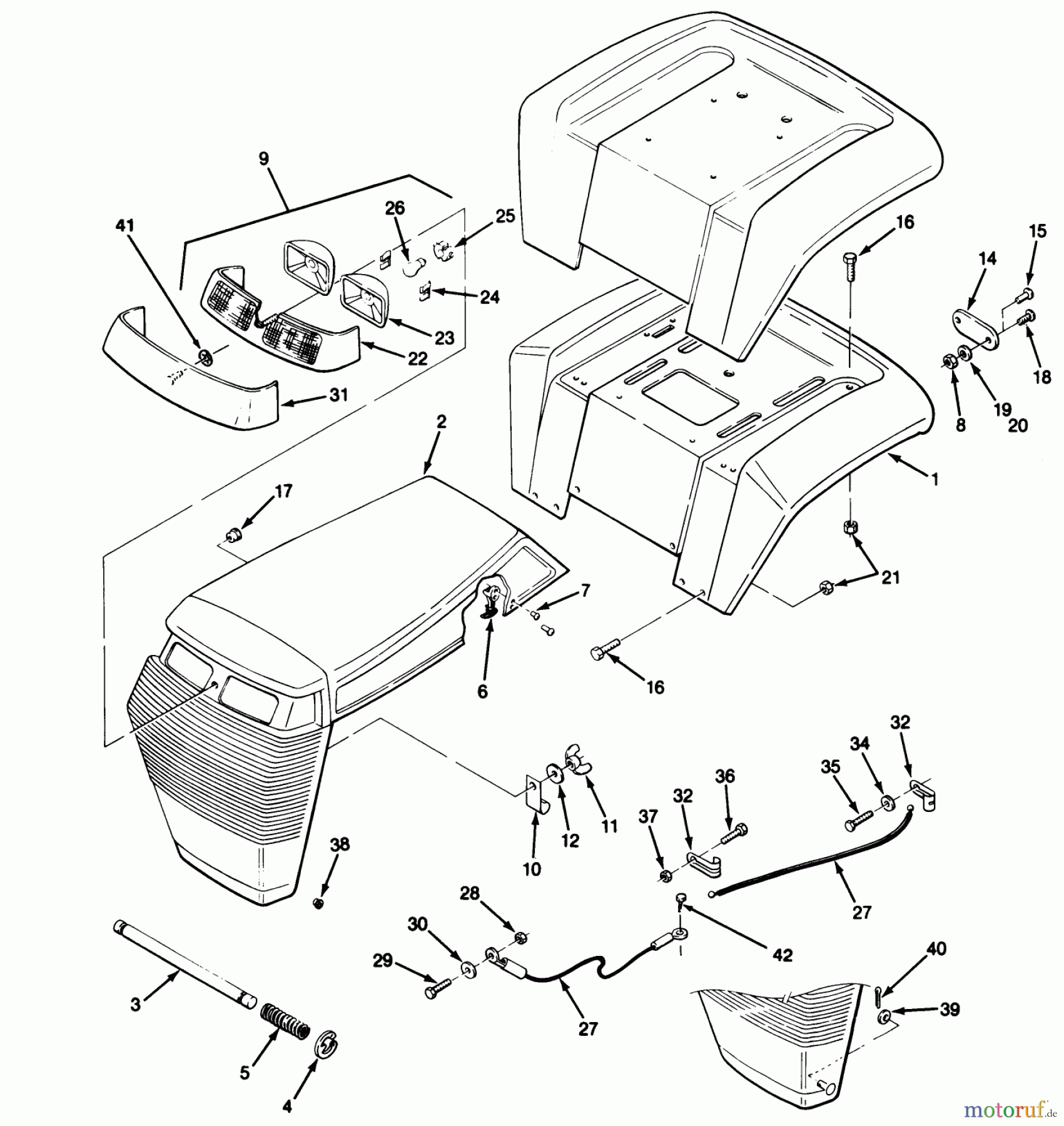  Toro Neu Mowers, Lawn & Garden Tractor Seite 1 32-10BE03 (210-H) - Toro 210-H Tractor, 1992 (2000001-2999999) BODY ASSEMBLY