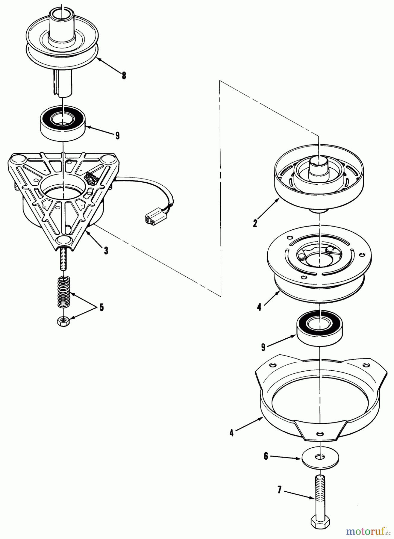  Toro Neu Mowers, Lawn & Garden Tractor Seite 1 32-12OE03 (212-H) - Toro 212-H Tractor, 1992 (2000001-2999999) ENGINE PULLEY & PTO CLUTCH ASSEMBLY