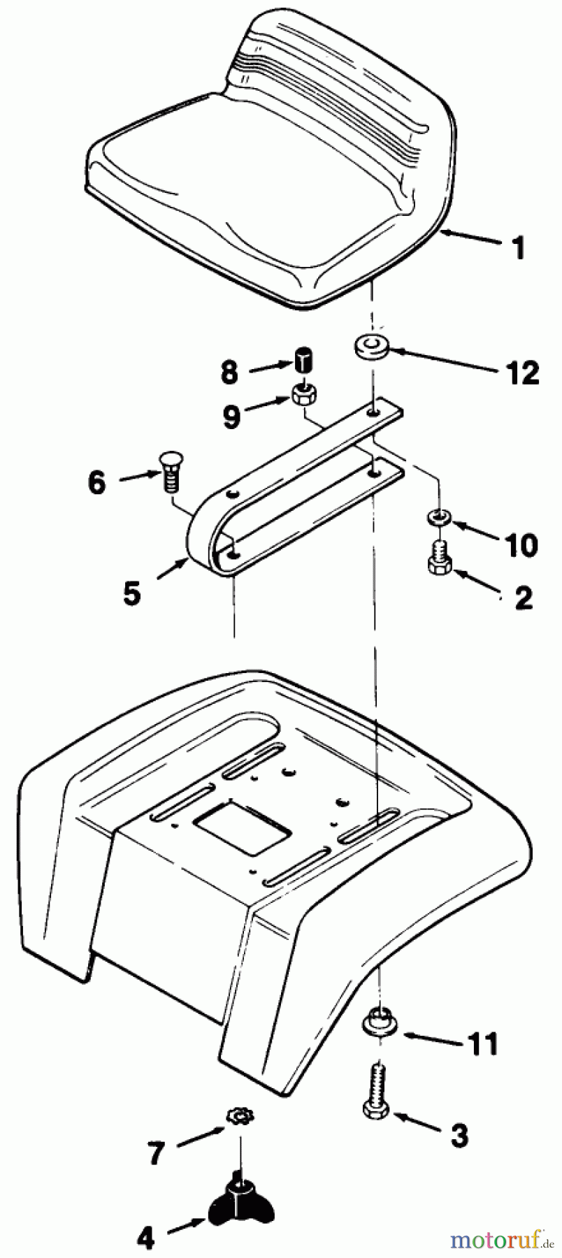  Toro Neu Mowers, Lawn & Garden Tractor Seite 1 32-10BE03 (210-H) - Toro 210-H Tractor, 1992 (2000001-2999999) SEAT ASSEMBLY (210-5 & 210-H)