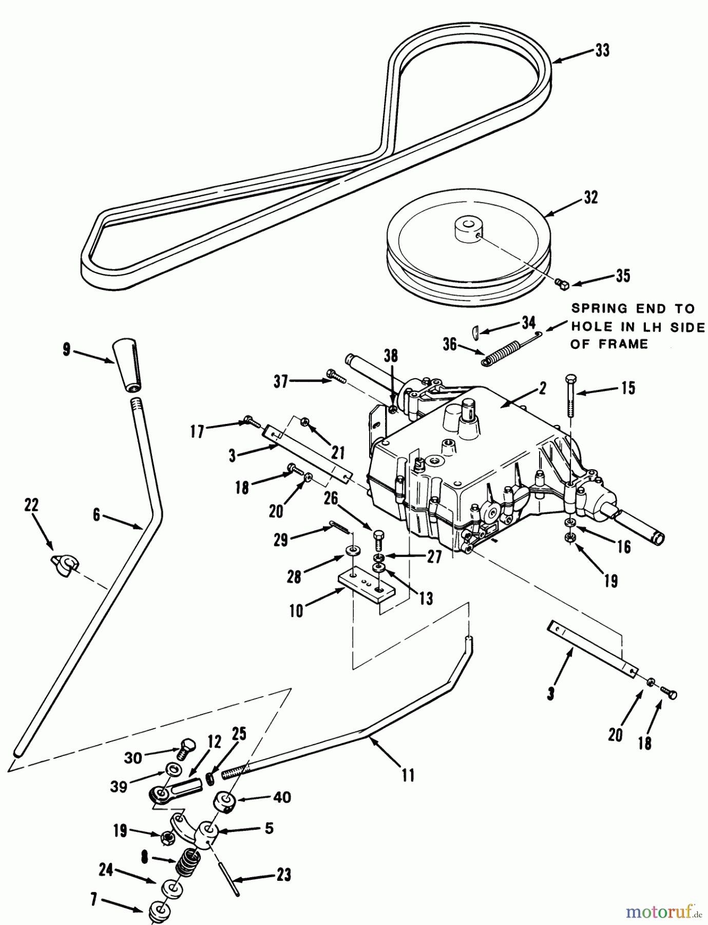  Toro Neu Mowers, Lawn & Garden Tractor Seite 1 32-10B503 (210-5) - Toro 210-5 Tractor, 1992 (2000001-2999999) TRANSMISSION ASSEMBLY (210-5 & 212-5)