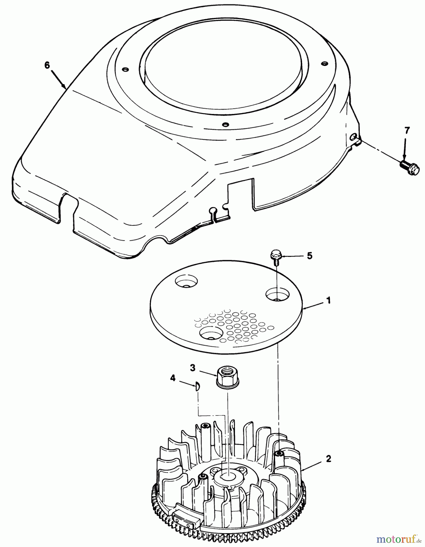  Toro Neu Mowers, Lawn & Garden Tractor Seite 1 32-1205A1 (212-5) - Toro 212-5 Tractor, 1991 (1000001-1999999) 12HP ENGINE FLYWHEEL AND COVER ASSEMBLY