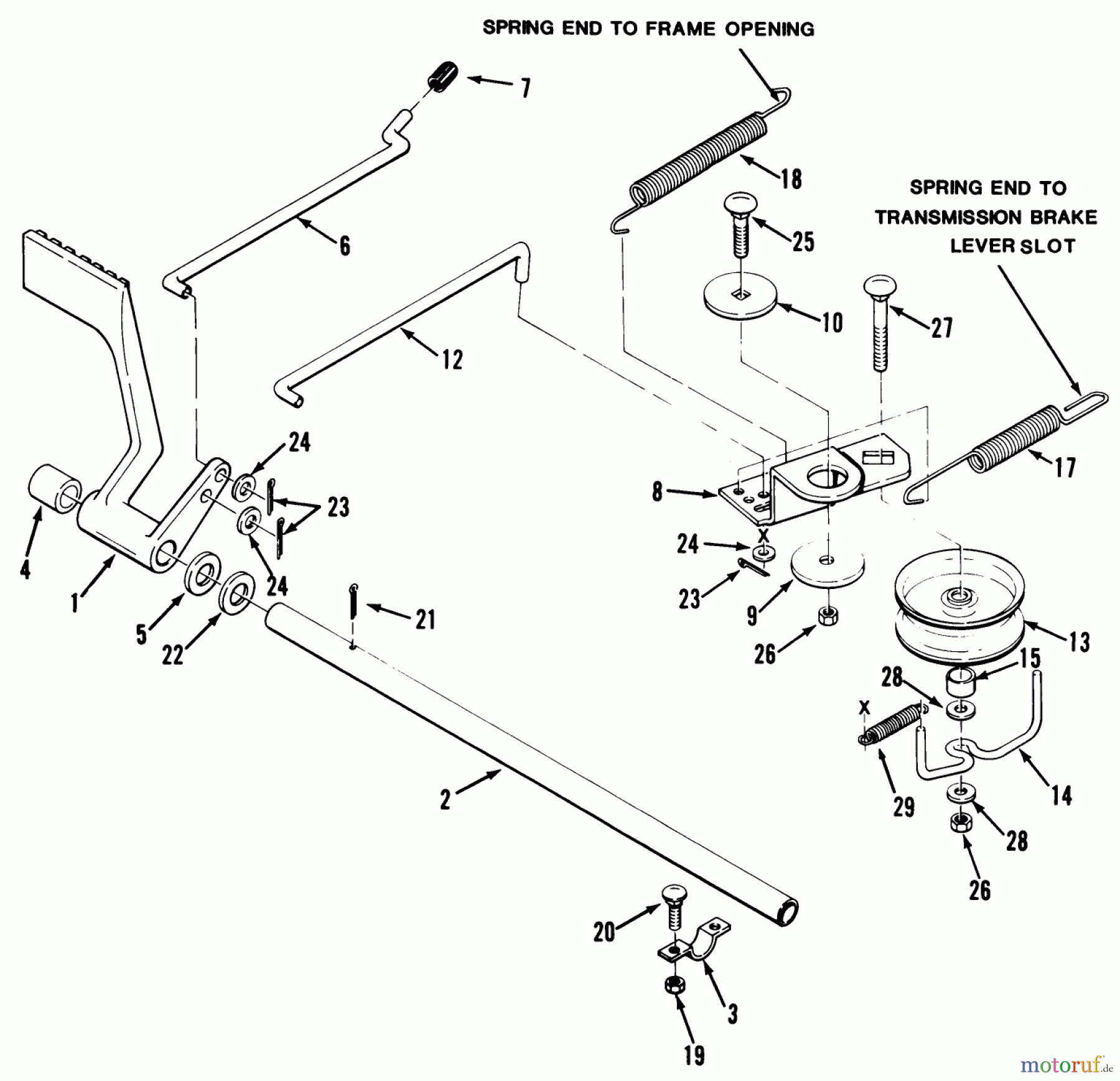  Toro Neu Mowers, Lawn & Garden Tractor Seite 1 32-12B5A2 (212-5) - Toro 212-5 Tractor, 1991 (1000001-1999999) BRAKE & IDLER ASSEMBLY (212-5)