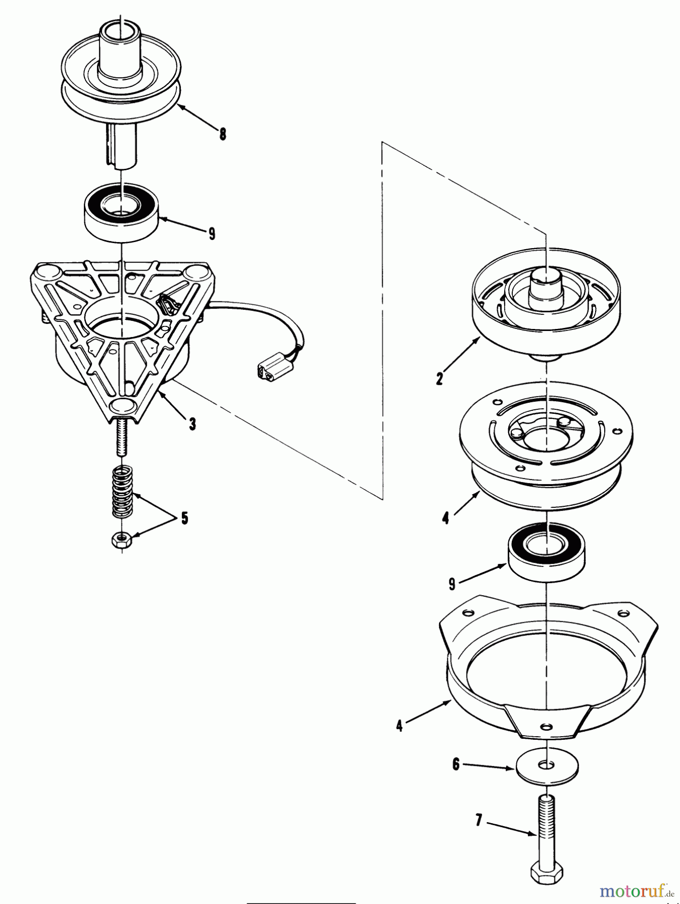  Toro Neu Mowers, Lawn & Garden Tractor Seite 1 32-12B5A3 (212-5) - Toro 212-5 Tractor, 1991 (1000001-1999999) ENGINE PULLEY & PTO CLUTCH ASSEMBLY