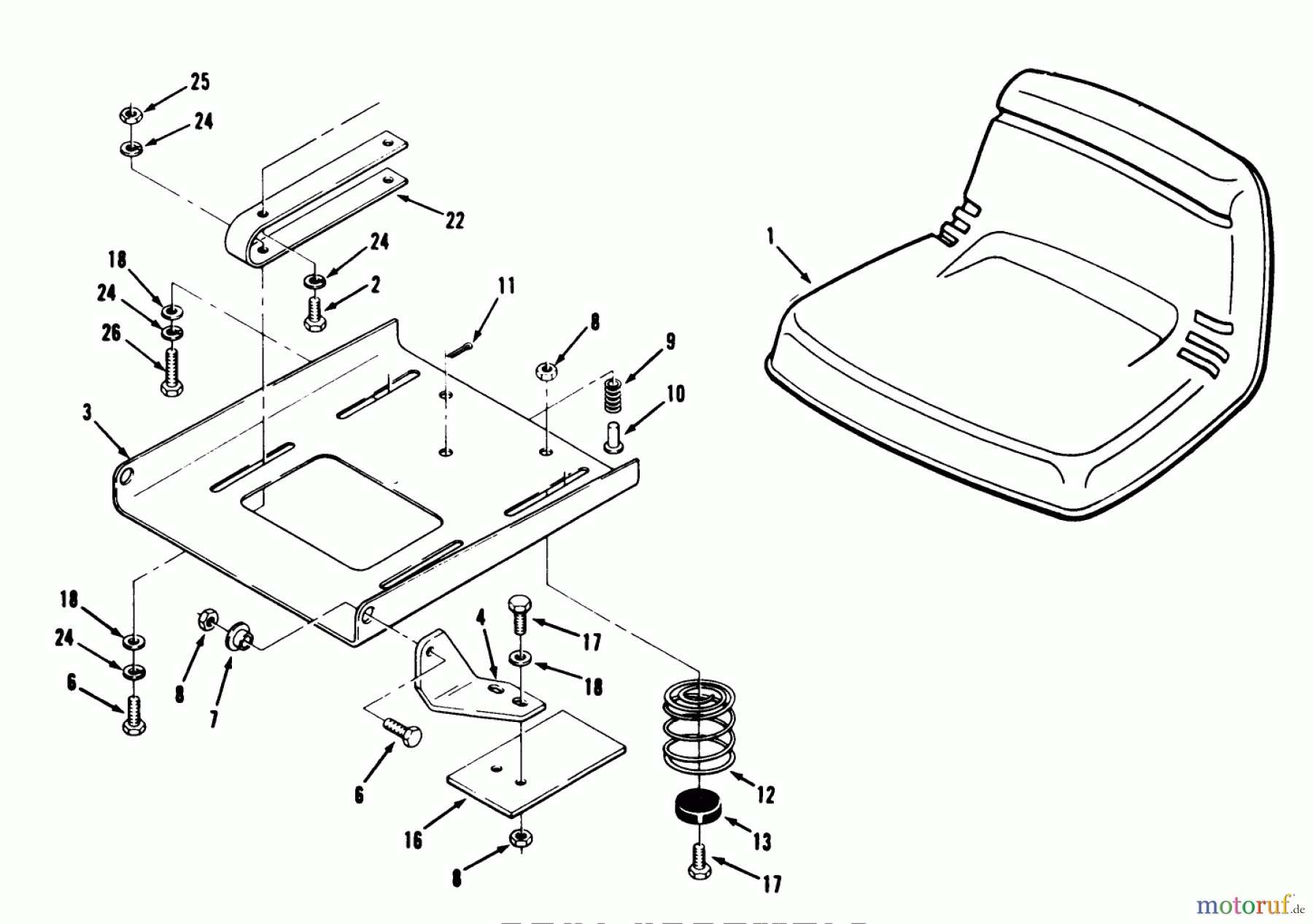  Toro Neu Mowers, Lawn & Garden Tractor Seite 1 32-12B5A3 (212-5) - Toro 212-5 Tractor, 1991 (1000001-1999999) SEAT ASSEMBLY