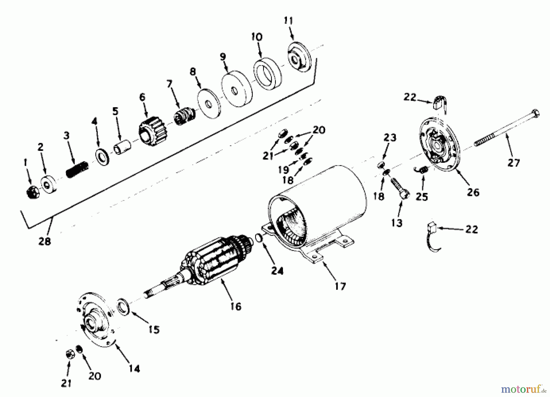  Toro Neu Mowers, Lawn & Garden Tractor Seite 1 55150 (940) - Toro 940 Electric Tractor, 1969 (9000001-9999999) STARTER MOTOR NO. 32468