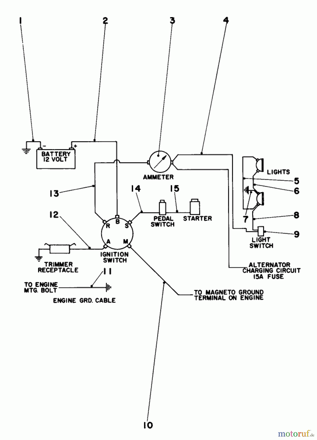  Toro Neu Mowers, Lawn & Garden Tractor Seite 1 55256 (888) - Toro 888 Toromatic Tractor, 1971 (1000001-1999999) ELECTRICAL SCHEMATIC WIRING SCHEMATIC FOR ENGINE 221-347 (190707-0142) AND 221-349 (191707-0124)