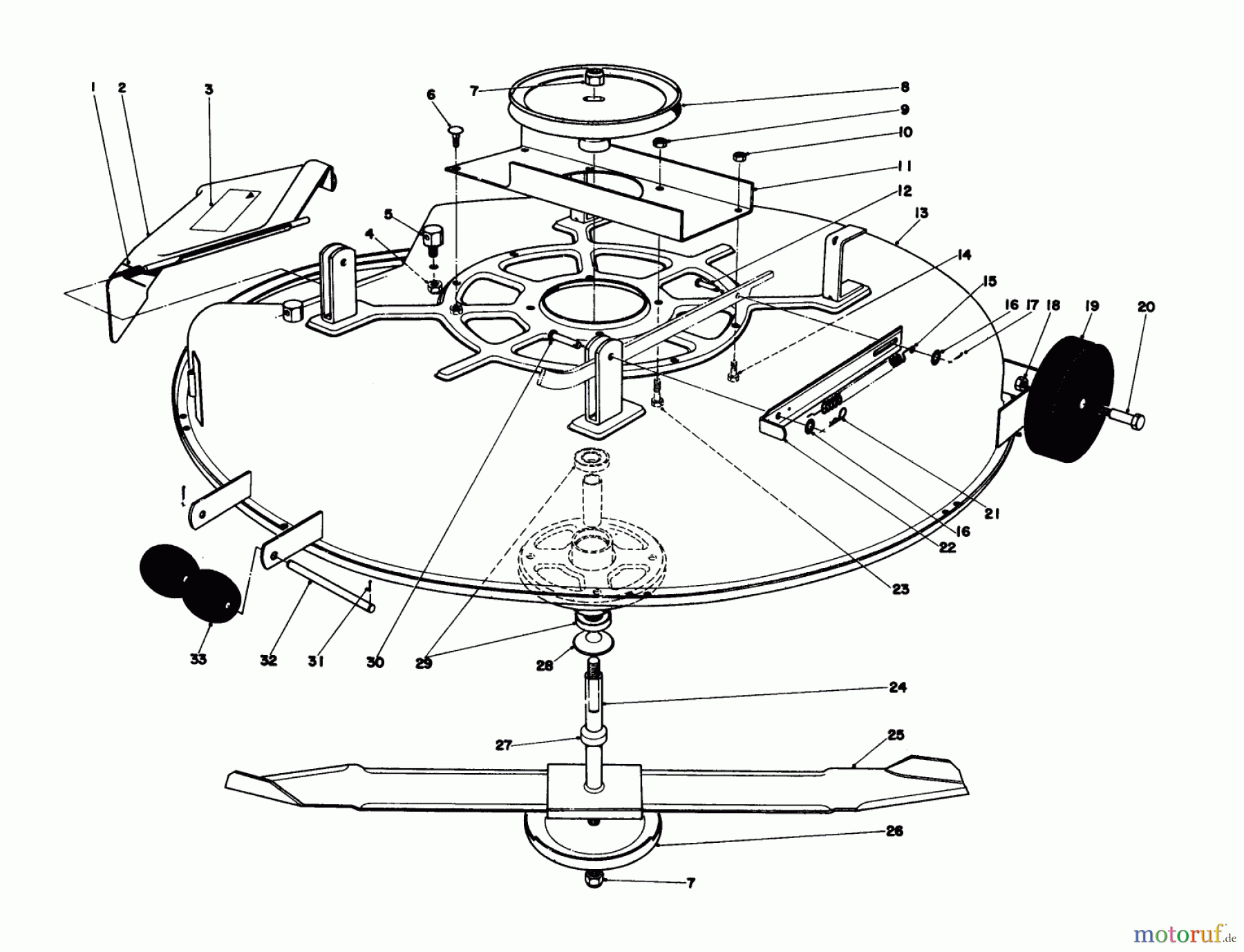  Toro Neu Mowers, Lawn & Garden Tractor Seite 1 57300 (8-32) - Toro 8-32 Front Engine Rider, 1979 (9000001-9999999) CUTTING DECK