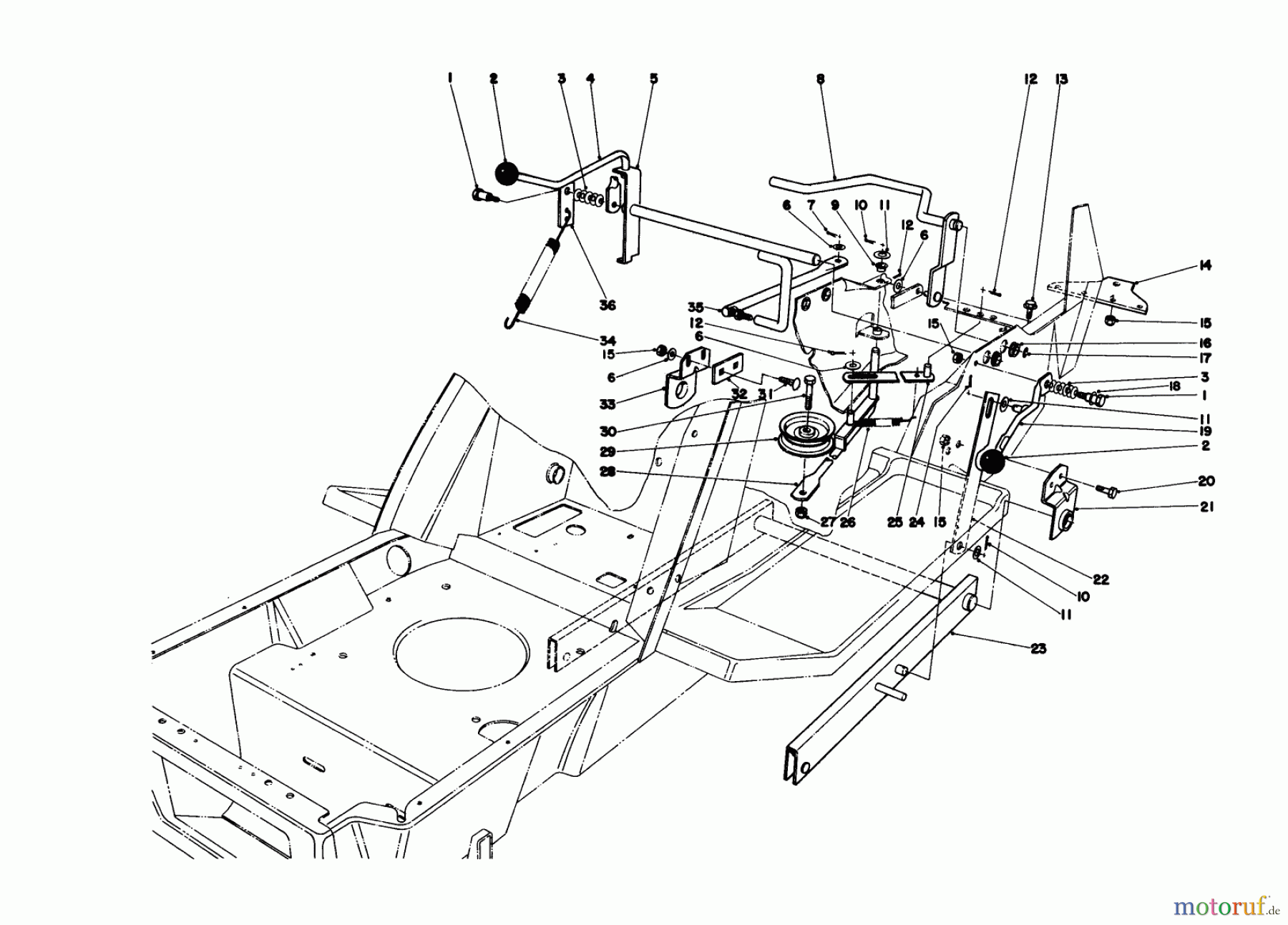  Toro Neu Mowers, Lawn & Garden Tractor Seite 1 57300 (8-32) - Toro 8-32 Front Engine Rider, 1979 (9000001-9999999) SHIFT & CLUTCH ASSEMBLY