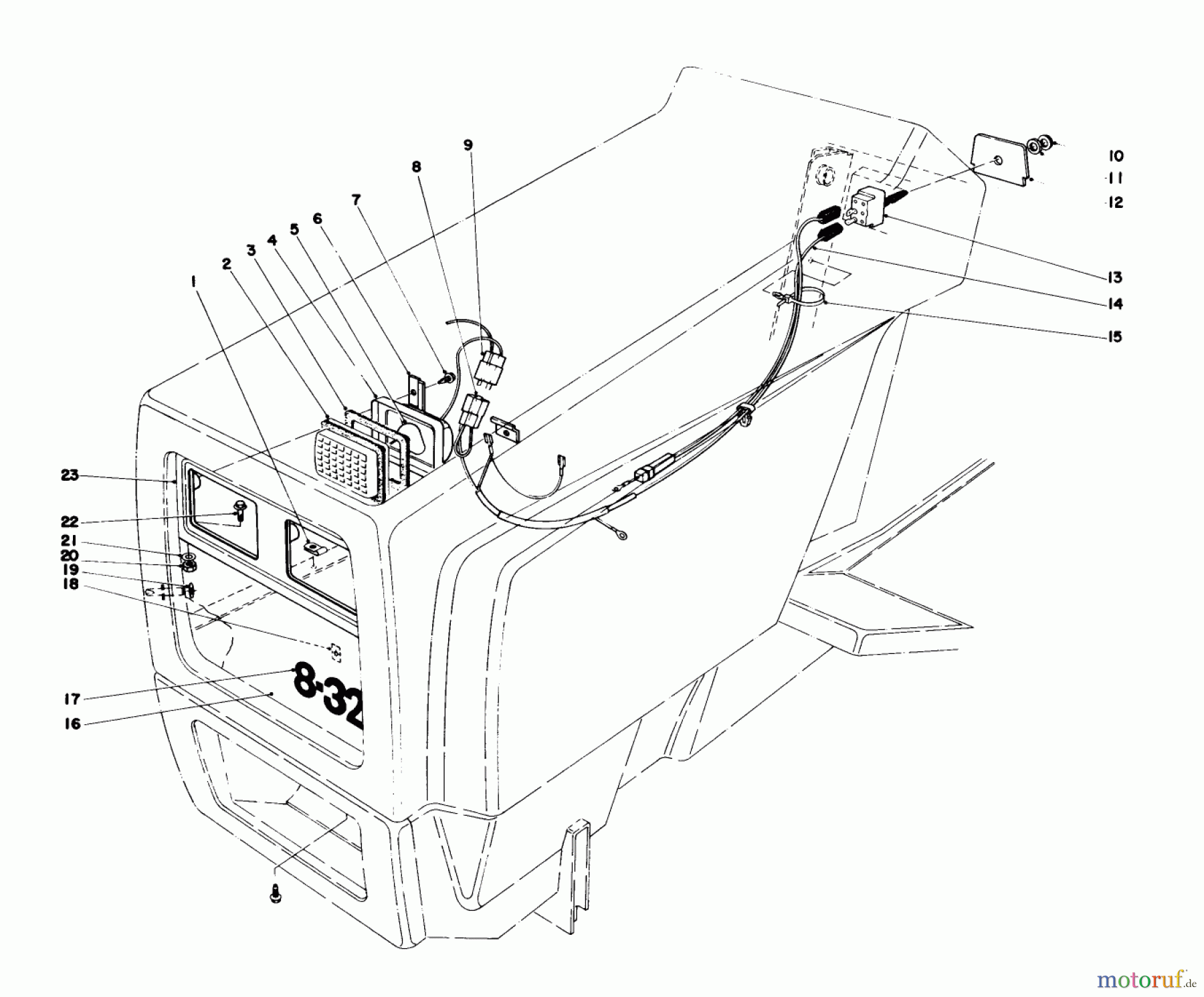  Toro Neu Mowers, Lawn & Garden Tractor Seite 1 57360 (11-32) - Toro 11-32 Lawn Tractor, 1985 (5000001-5999999) HEADLIGHT KIT NO. 38-5760 (OPTIONAL)