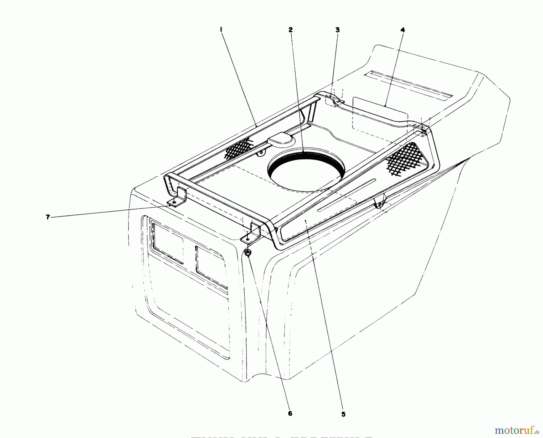  Toro Neu Mowers, Lawn & Garden Tractor Seite 1 57300 (8-32) - Toro 8-32 Front Engine Rider, 1985 (5000001-5999999) HOOD DUCT ASSEMBLY