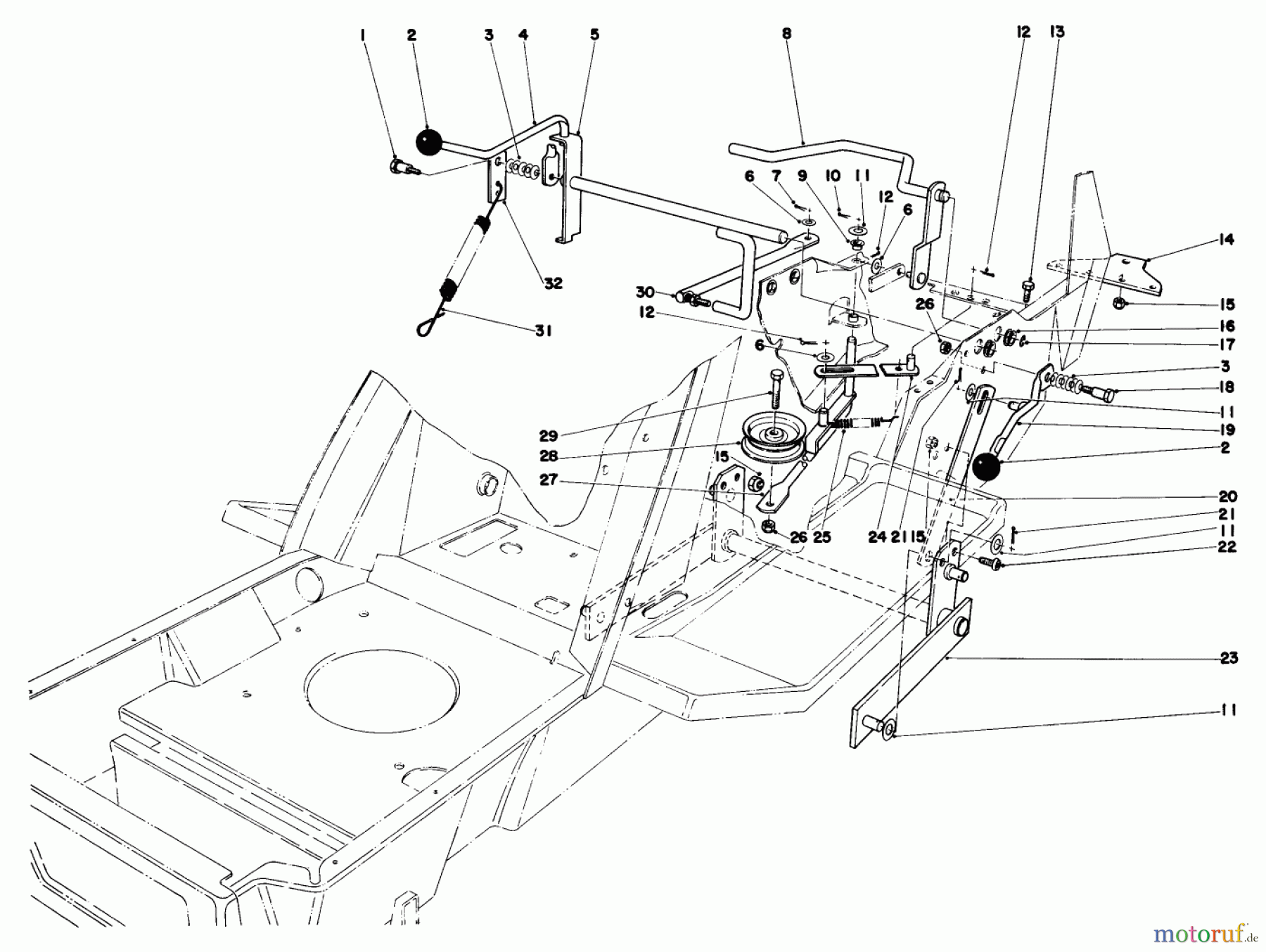  Toro Neu Mowers, Lawn & Garden Tractor Seite 1 57357 (11-44) - Toro 11-44 Lawn Tractor, 1983 (3000001-3999999) SHIFT & CLUTCH ASSEMBLY