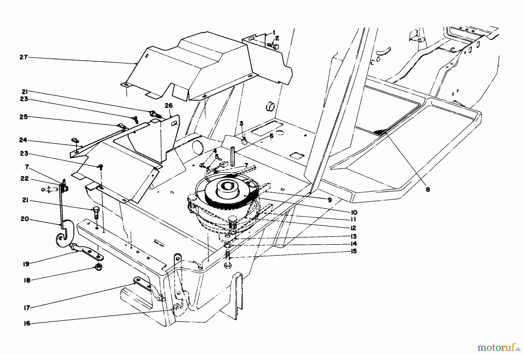  Toro Neu Mowers, Lawn & Garden Tractor Seite 1 57357 (11-44) - Toro 11-44 Lawn Tractor, 1984 (4000001-4999999) CLUTCH & PULLEY ASSEMBLY