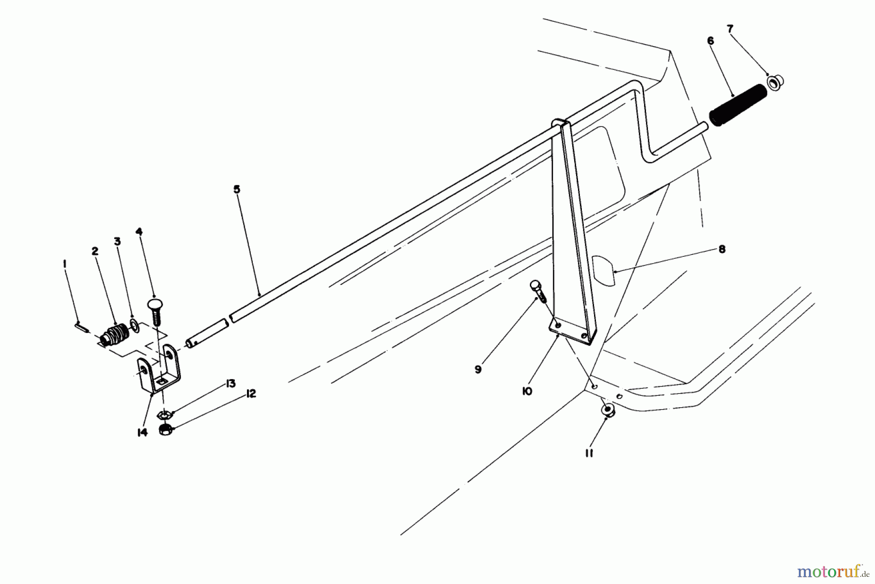  Toro Neu Mowers, Lawn & Garden Tractor Seite 1 57360 (11-32) - Toro 11-32 Lawn Tractor, 1986 (6000001-6999999) CHUTE CONTROL ASSEMBLY 36