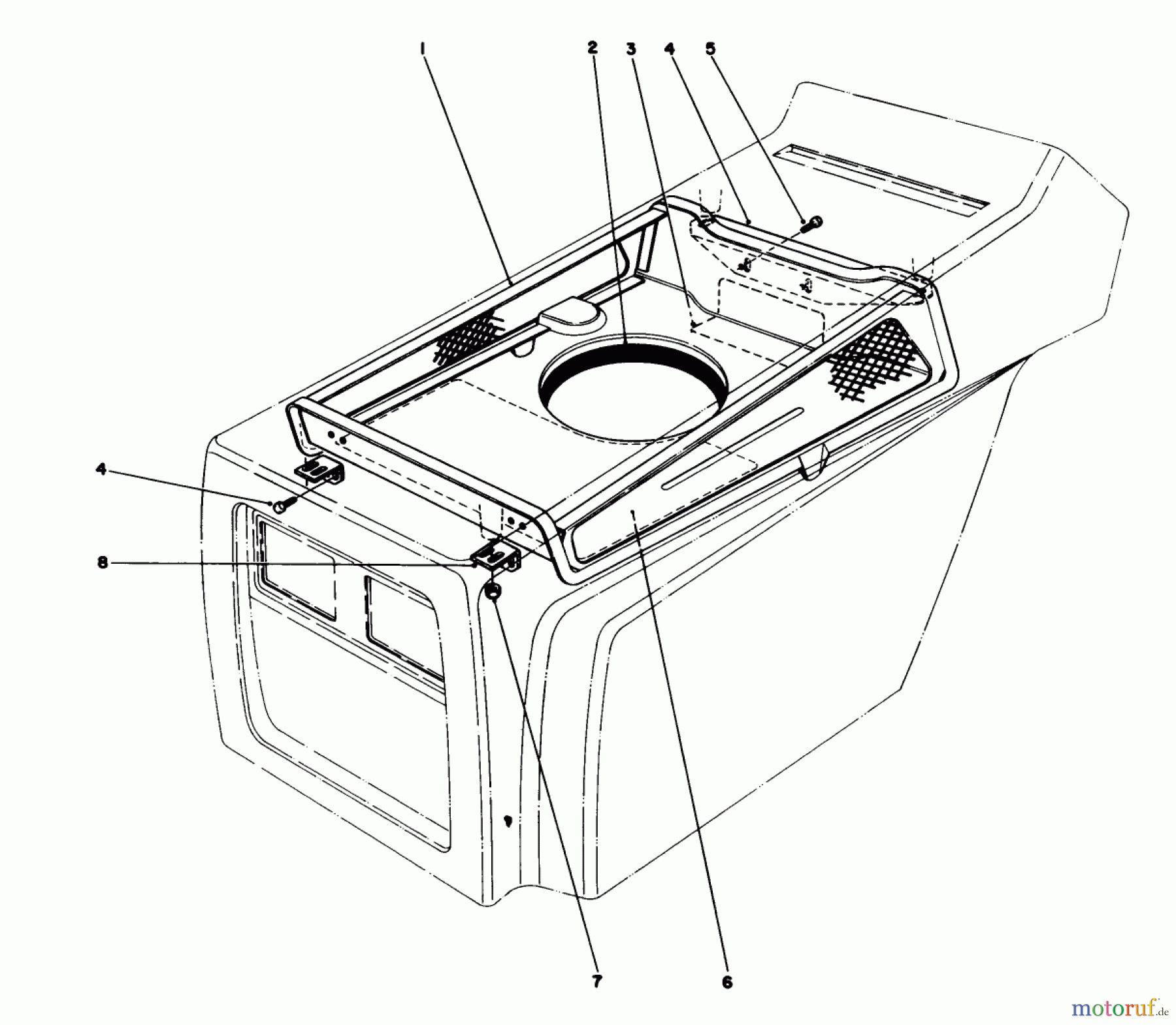  Toro Neu Mowers, Lawn & Garden Tractor Seite 1 57360 (11-32) - Toro 11-32 Lawn Tractor, 1986 (6000001-6999999) HOOD DUCT ASSEMBLY