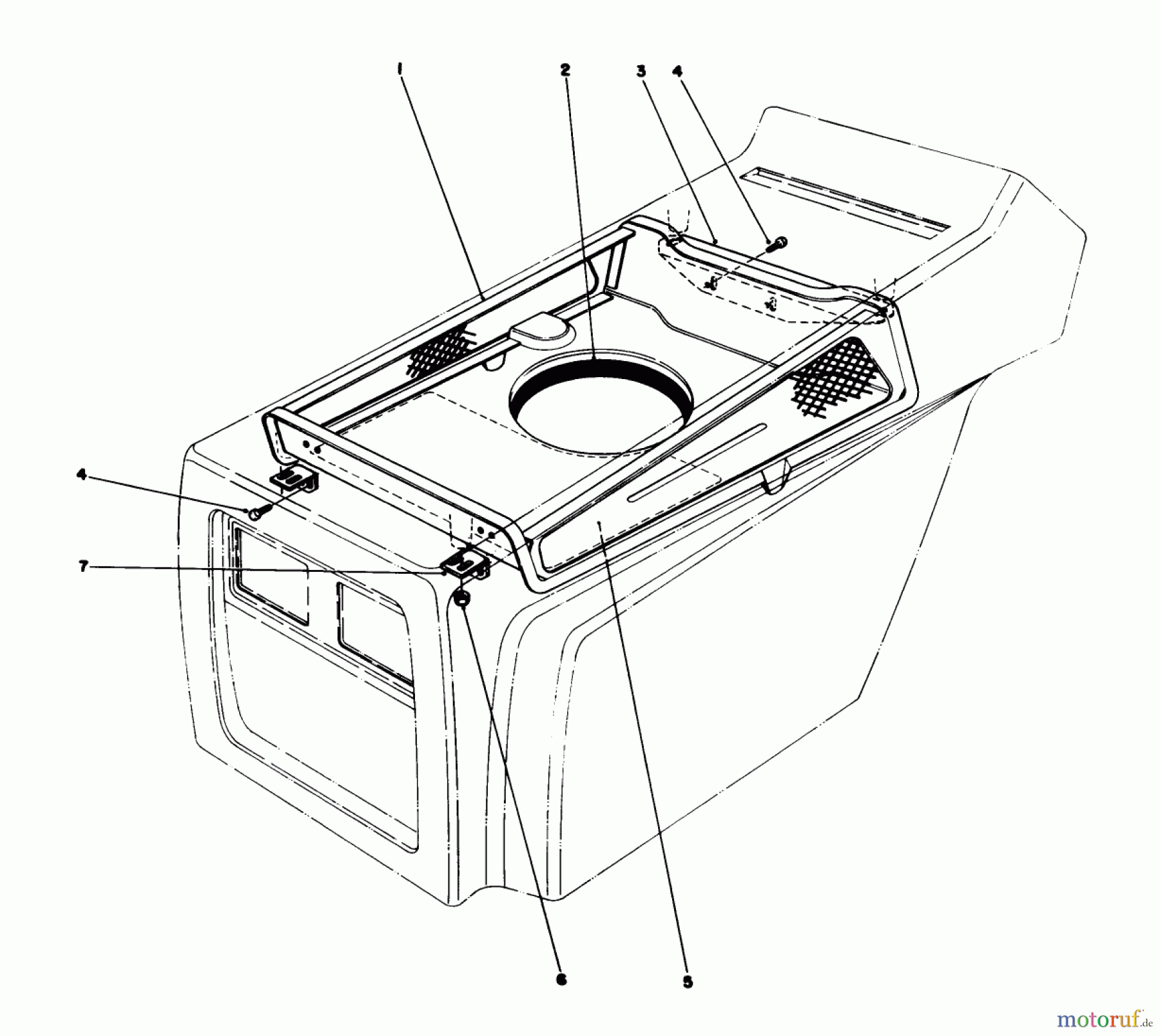  Toro Neu Mowers, Lawn & Garden Tractor Seite 1 57360 (11-32) - Toro 11-32 Lawn Tractor, 1987 (7000001-7999999) HOOD DUCT ASSEMBLY