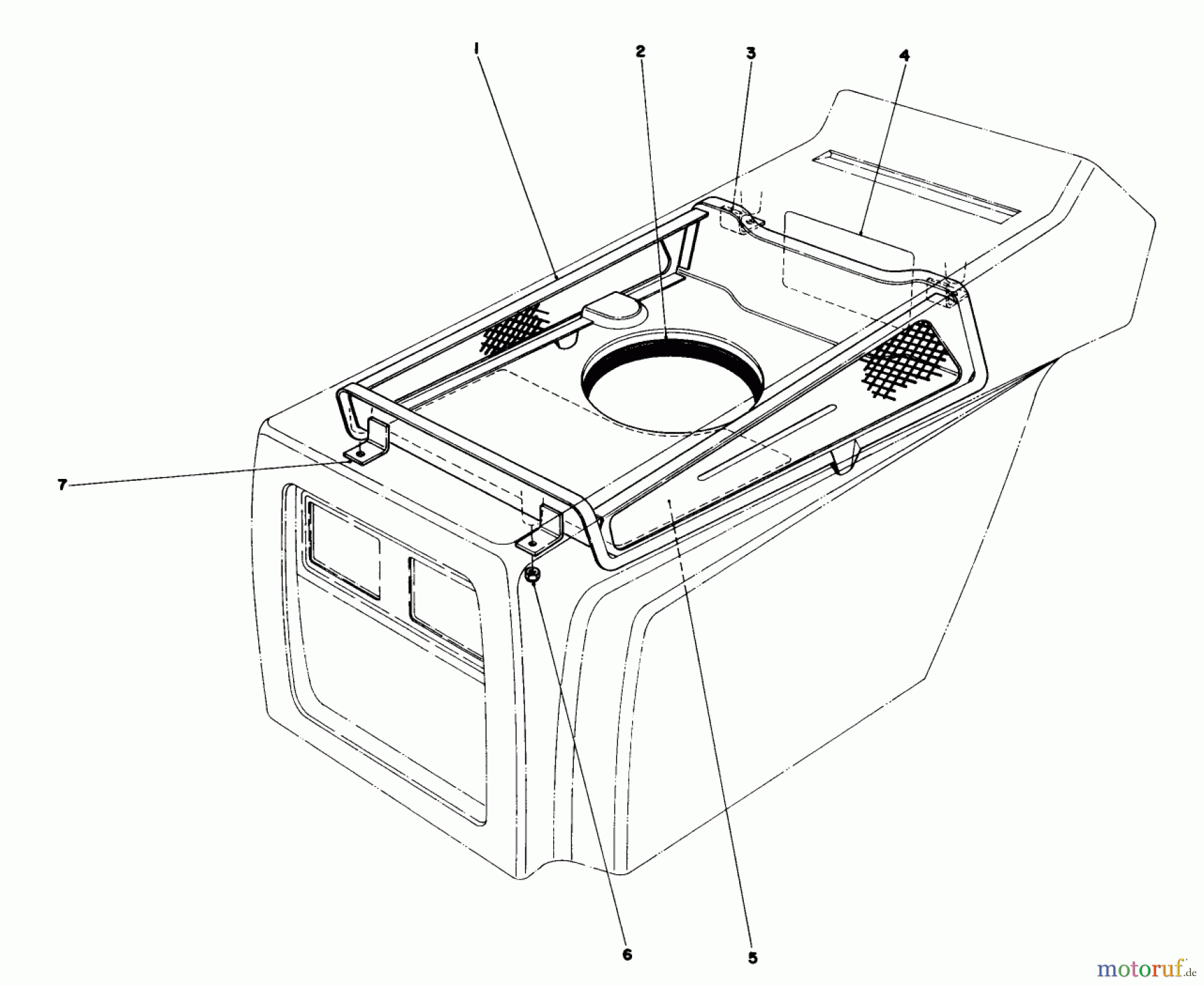  Toro Neu Mowers, Lawn & Garden Tractor Seite 1 57385 - Toro 11 hp Front Engine Rider, 1980 (0000001-0999999) HOOD DUCT ASSEMBLY