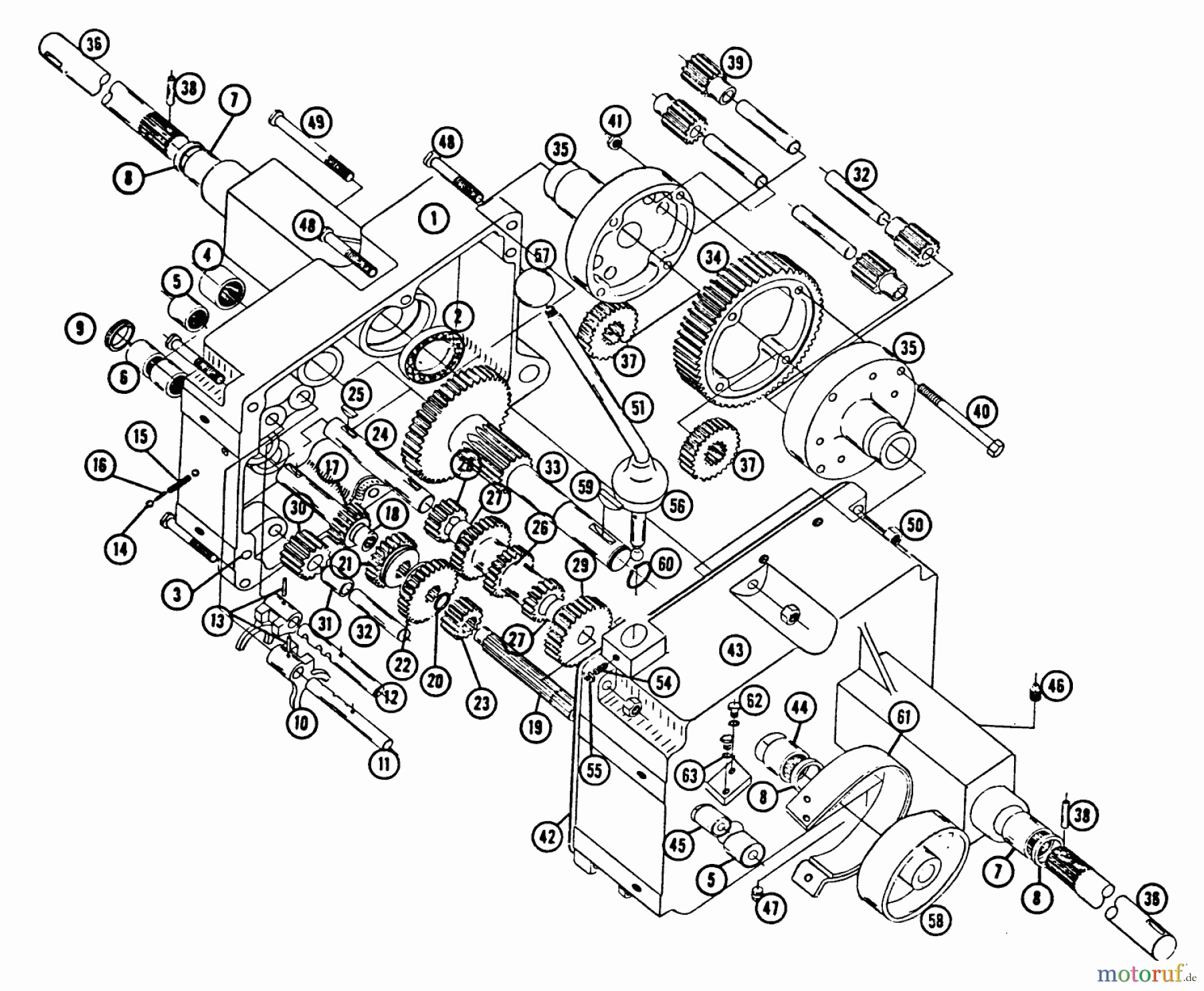  Toro Neu Mowers, Lawn & Garden Tractor Seite 1 606 - Toro 606 Tractor, 1966 TRANSMISSION PARTS LIST