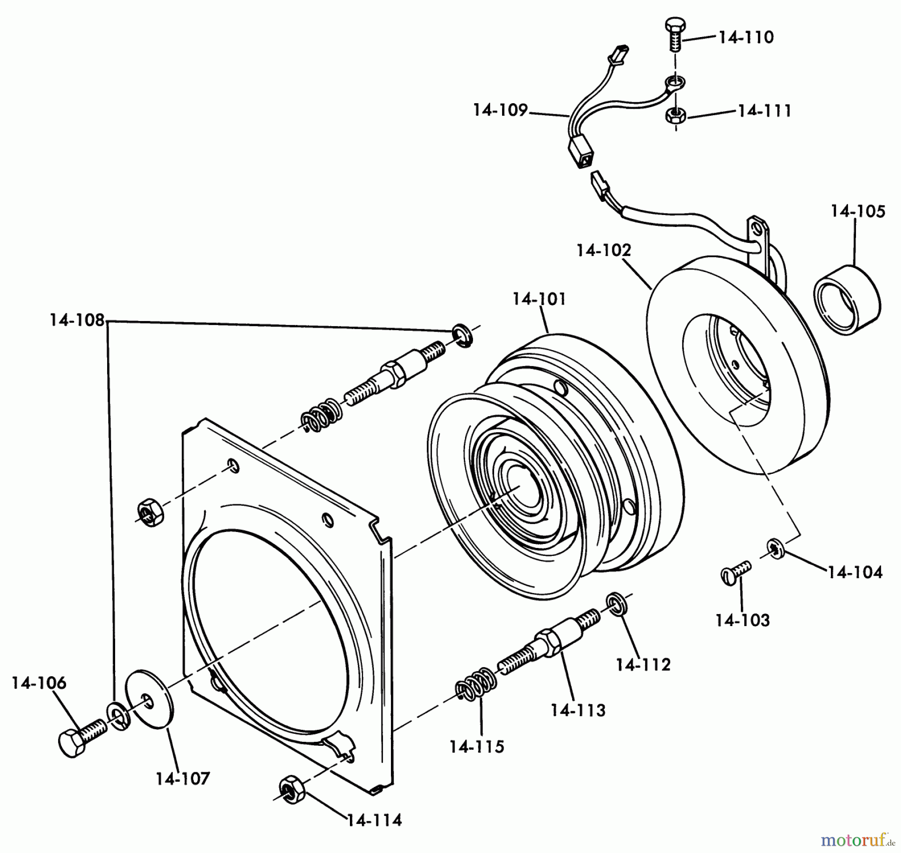  Toro Neu Mowers, Lawn & Garden Tractor Seite 1 61-20KS01 (D-200) - Toro D-200 Automatic Tractor, 1976 P.T.O. CLUTCH D-160