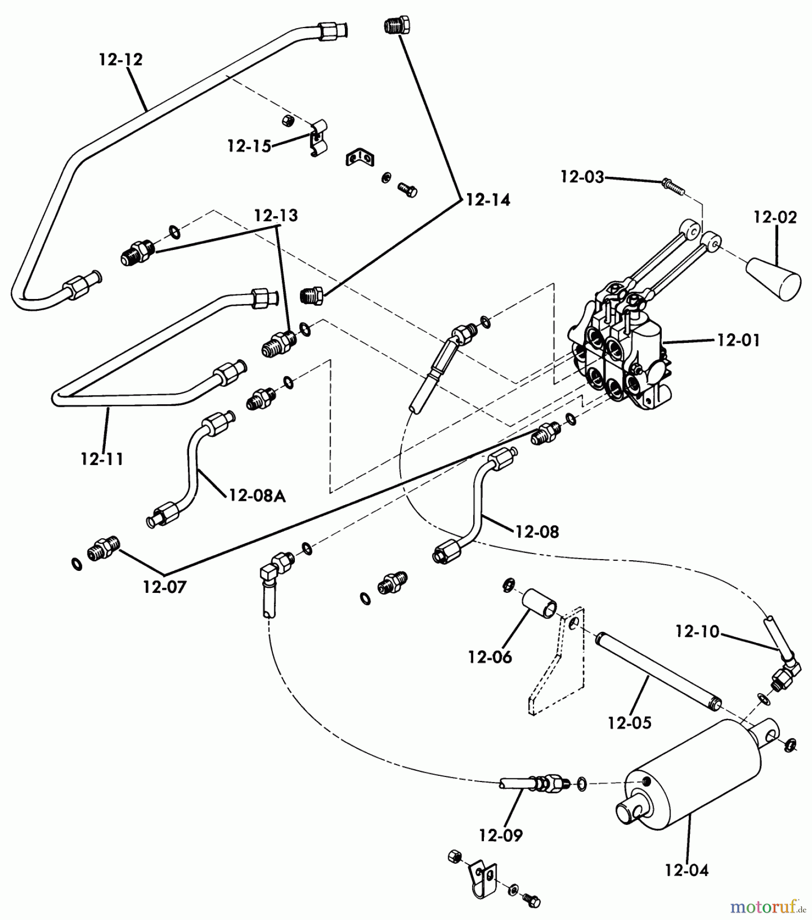  Toro Neu Mowers, Lawn & Garden Tractor Seite 1 61-20KS02 (D-200) - Toro D-200 Automatic Tractor, 1976 12.000 HYDRAULIC SYSTEM